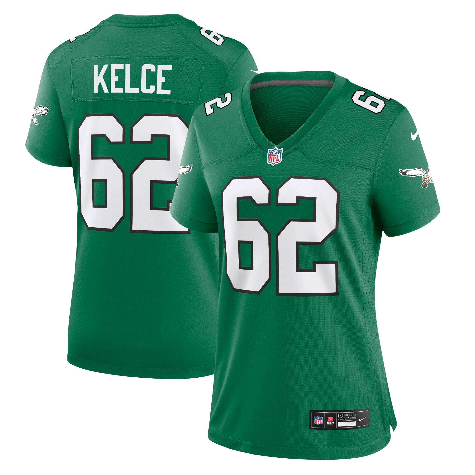 Jason Kelce Philadelphia Eagles  Women's Alternate Player Game Jersey - Kelly Green