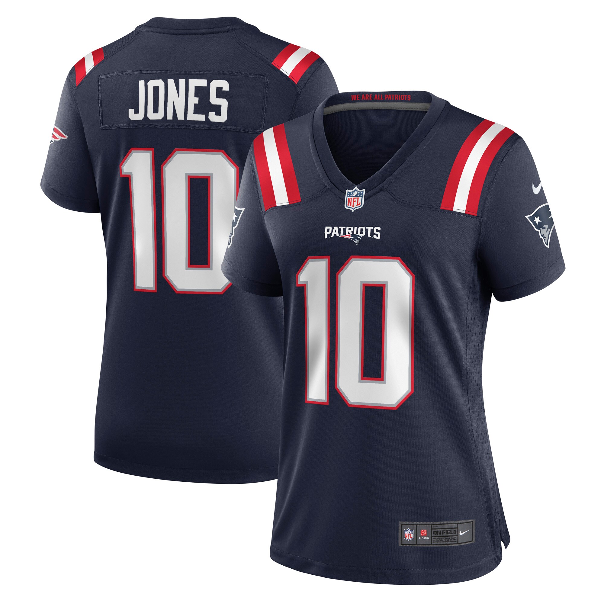 Mac Jones New England Patriots  Women's Player Game Jersey - Navy