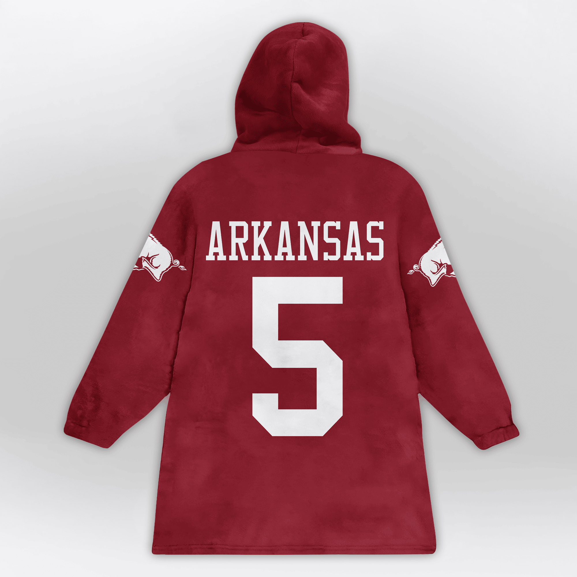 Adult #5 Arkansas Football Unisex Blanket Hoodie
