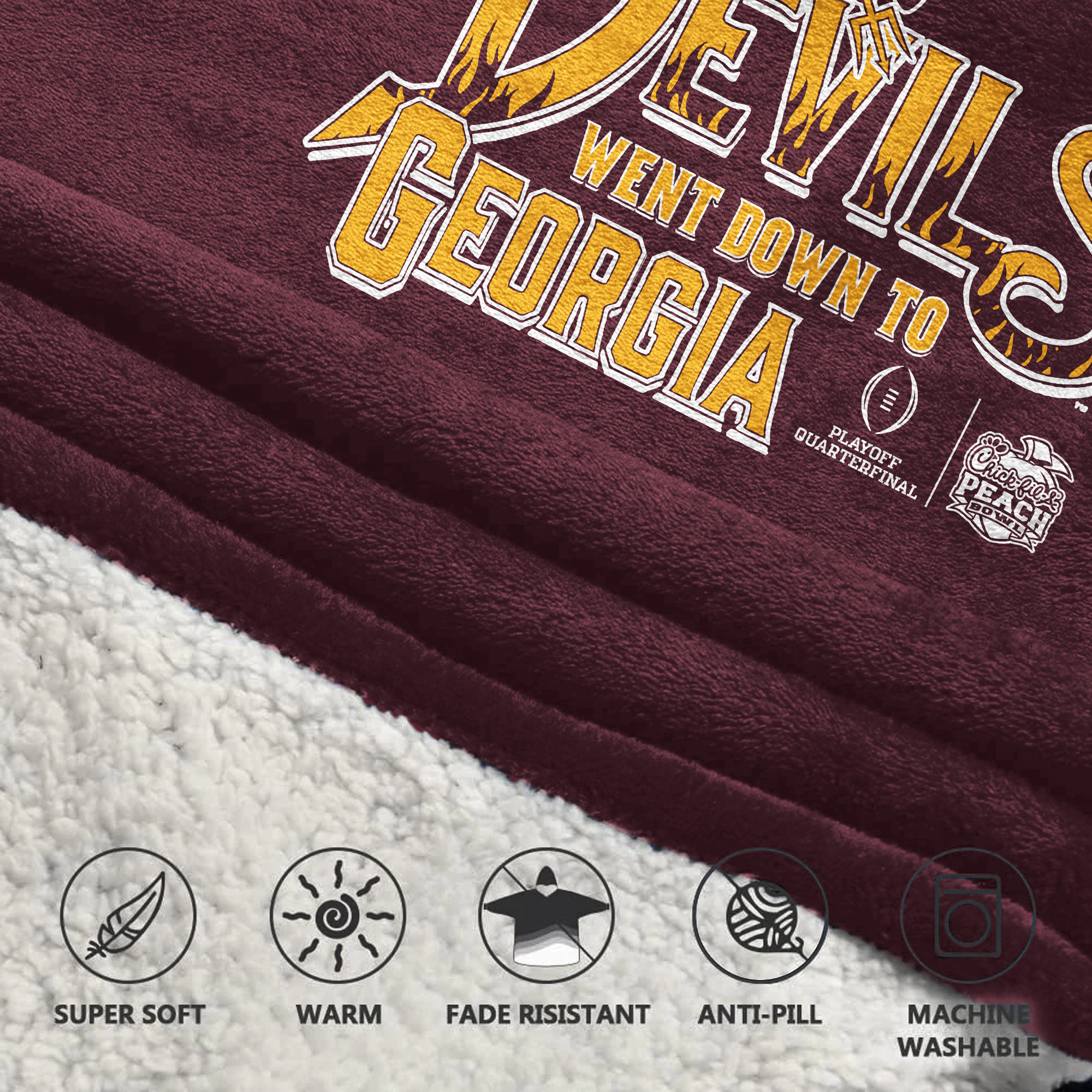 Adult Champions Arizona State Football Unisex Blanket Hoodie