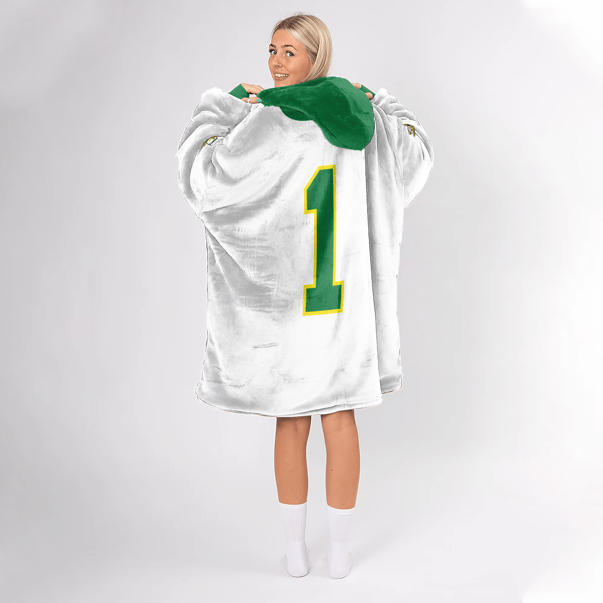 Adult #1 Oregon Football Unisex Blanket Hoodie