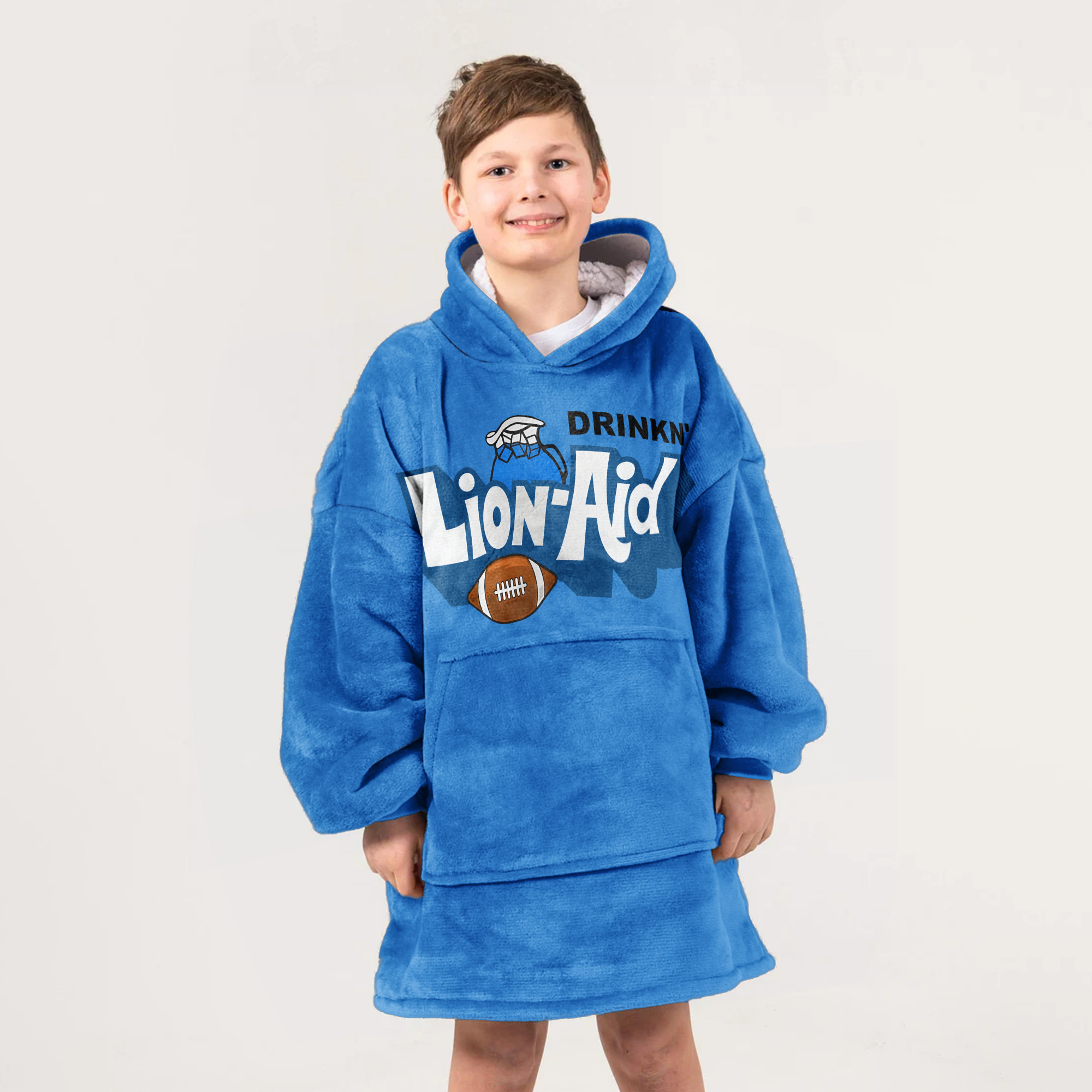 Adult Detroit Football Unisex Blanket Hoodie