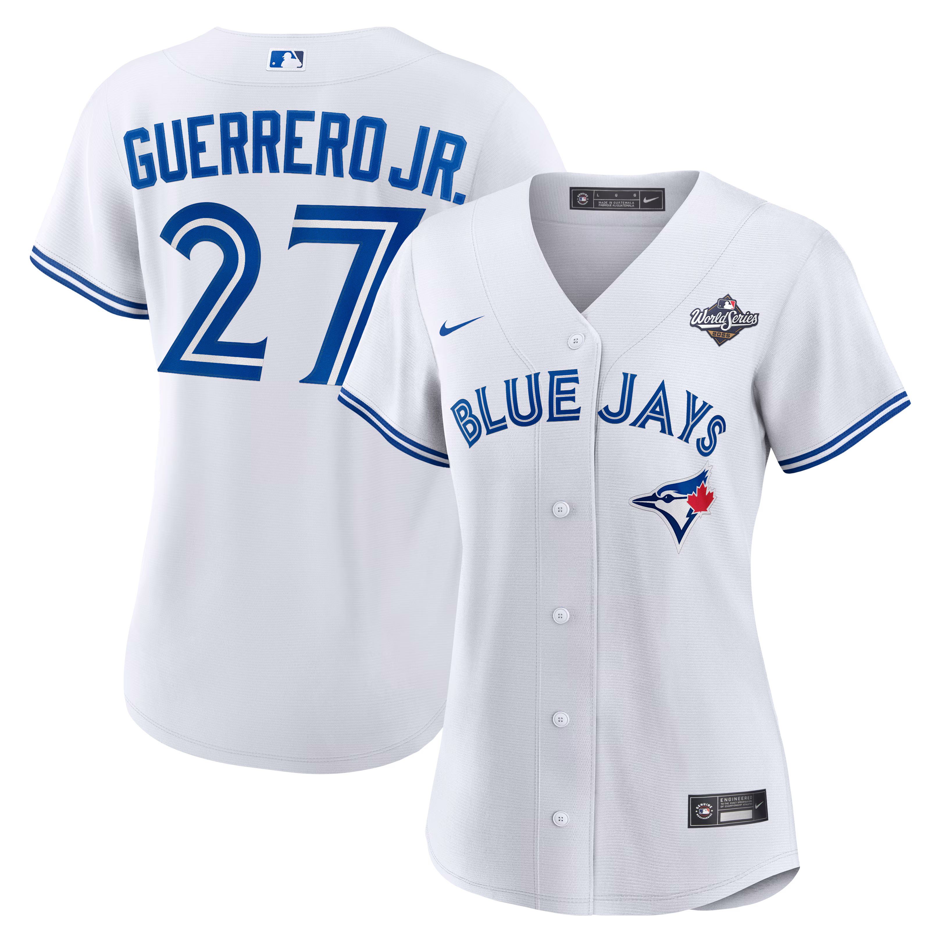 Vladimir Guerrero Jr. #27 Toronto Blue Jays Women's 2025 World Series Home Replica Player Jersey - White