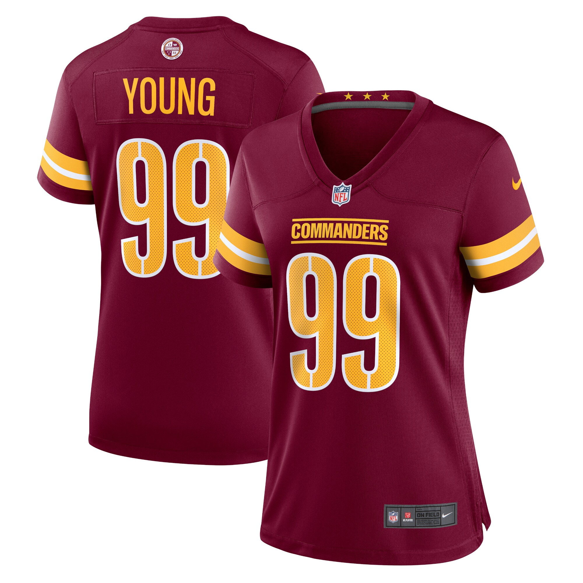 Chase Young Washington Commanders  Women's Game Jersey - Burgundy