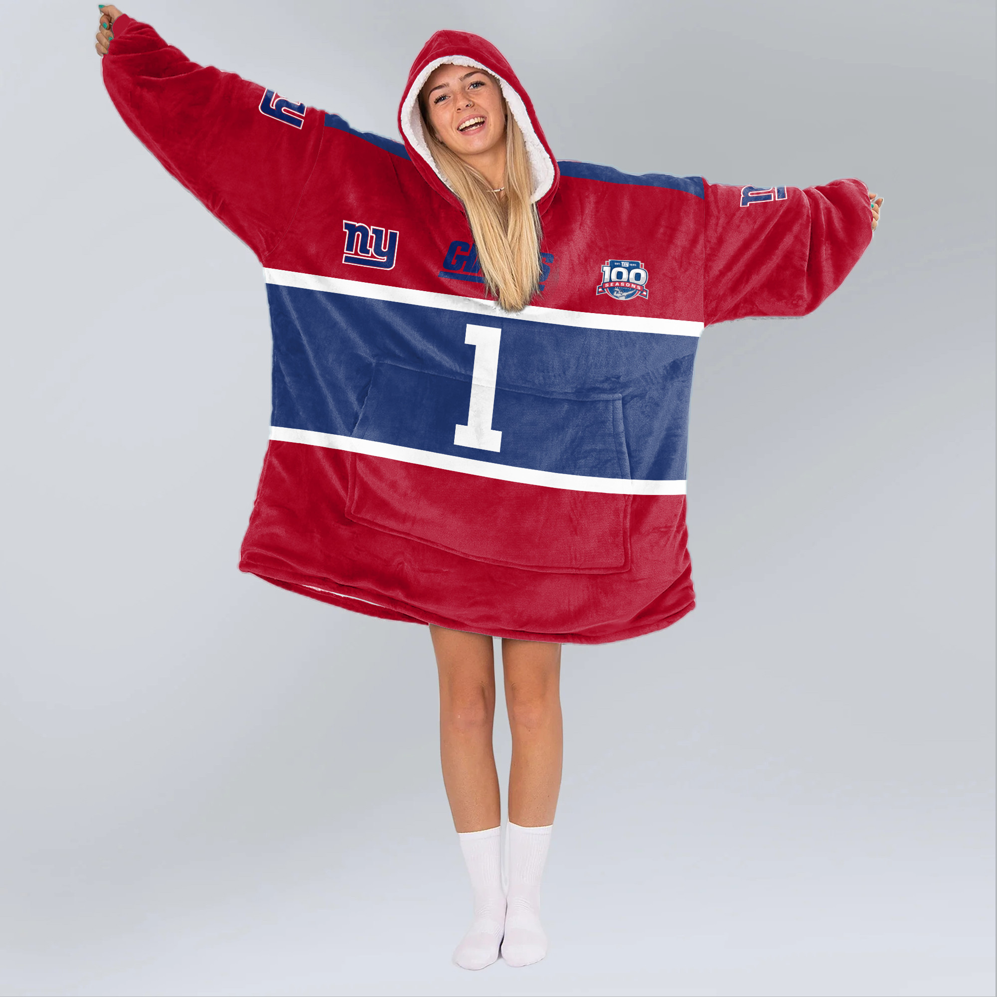 Adult M.N 1 New York G Football Unisex Blanket Hoodie
