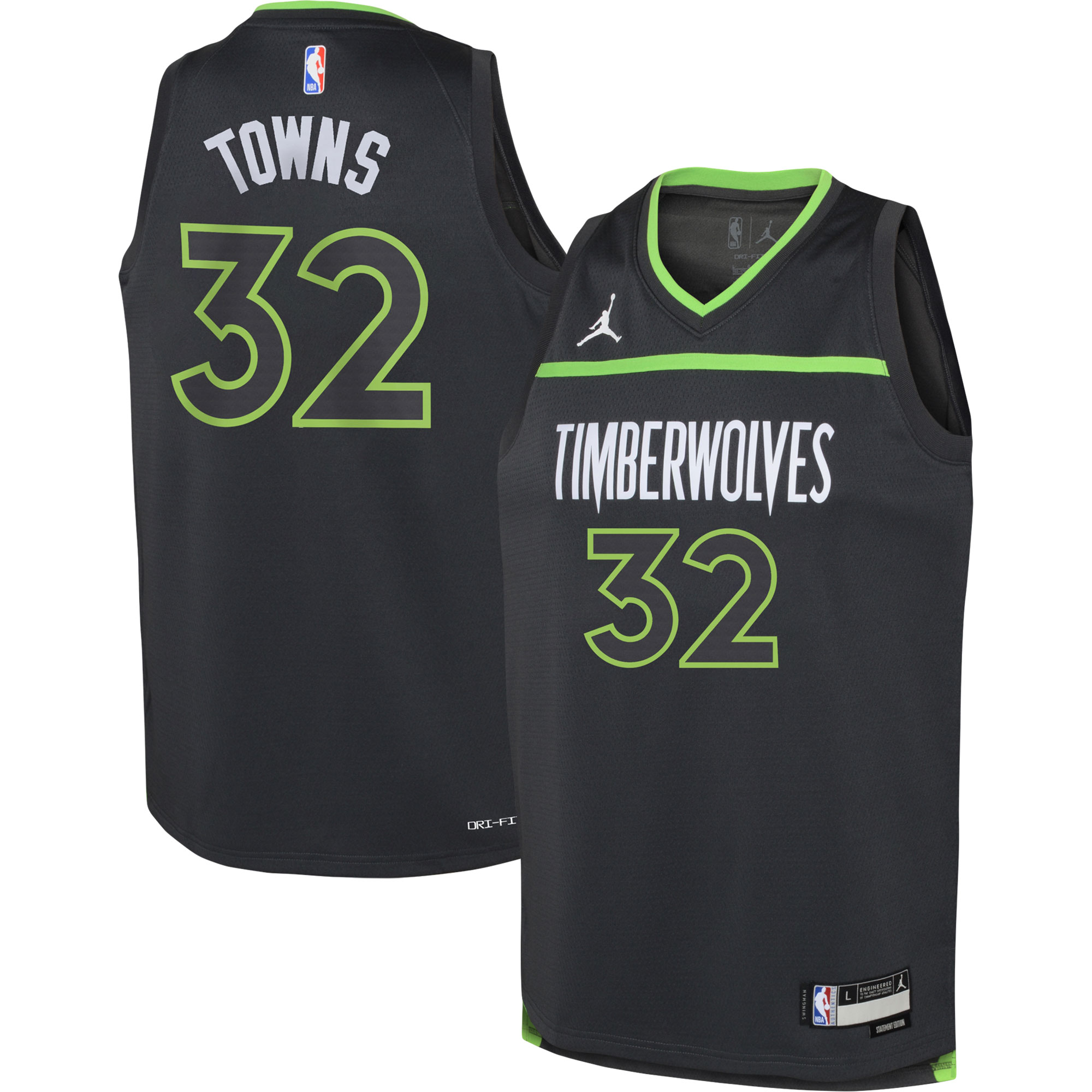 Karl-Anthony Towns Minnesota Timberwolves  Youth Swingman Jersey - Statement Edition - Black