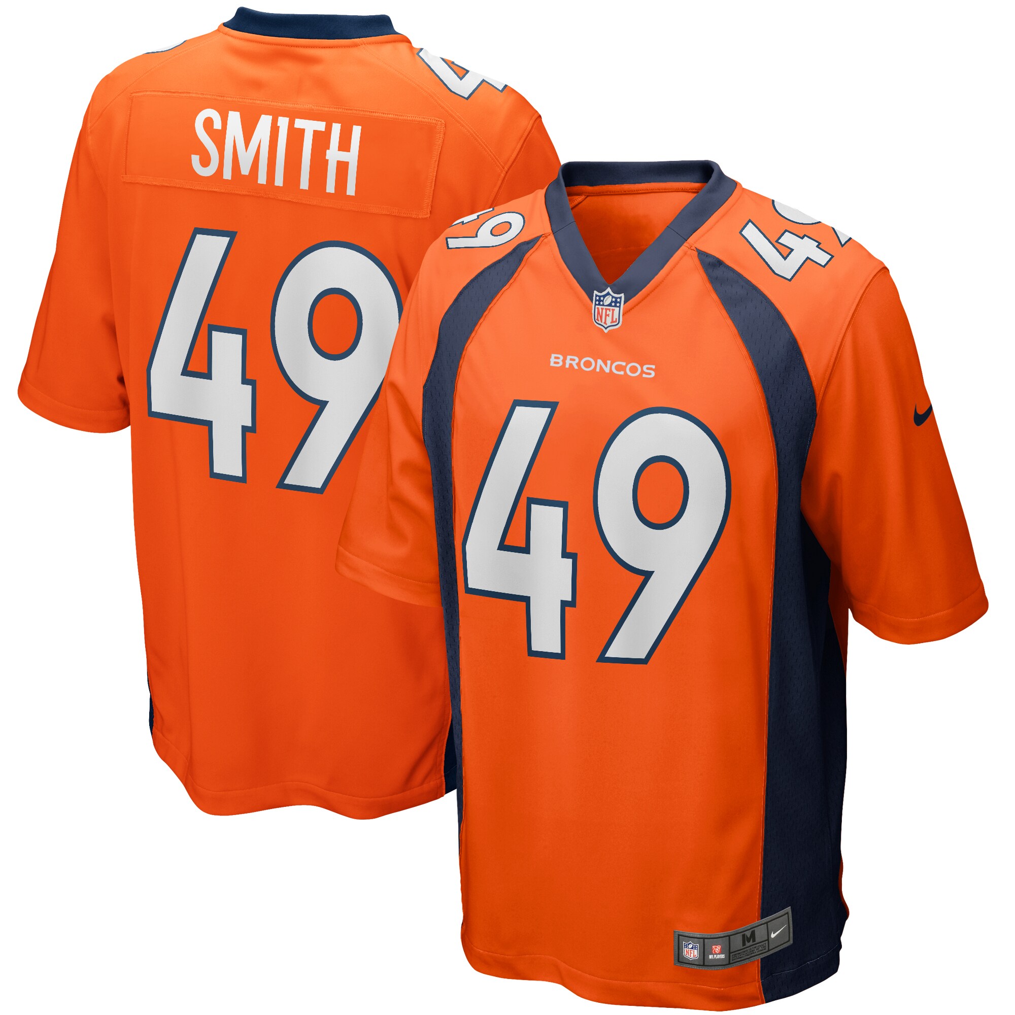 Dennis Smith Denver Broncos Game Retired Player Jersey - Orange