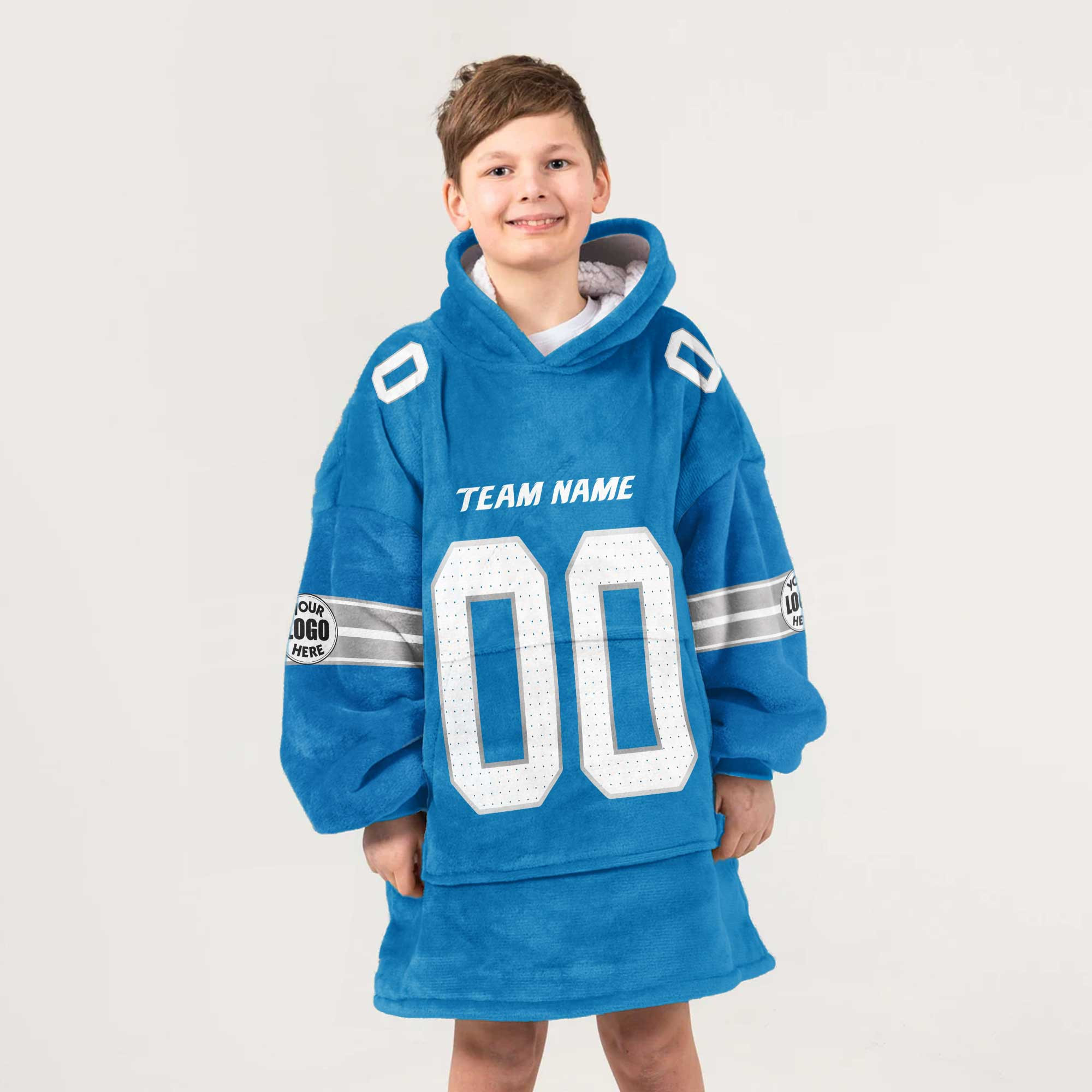 Adult Custom Blanket Hoodie Detroit Inspired Color