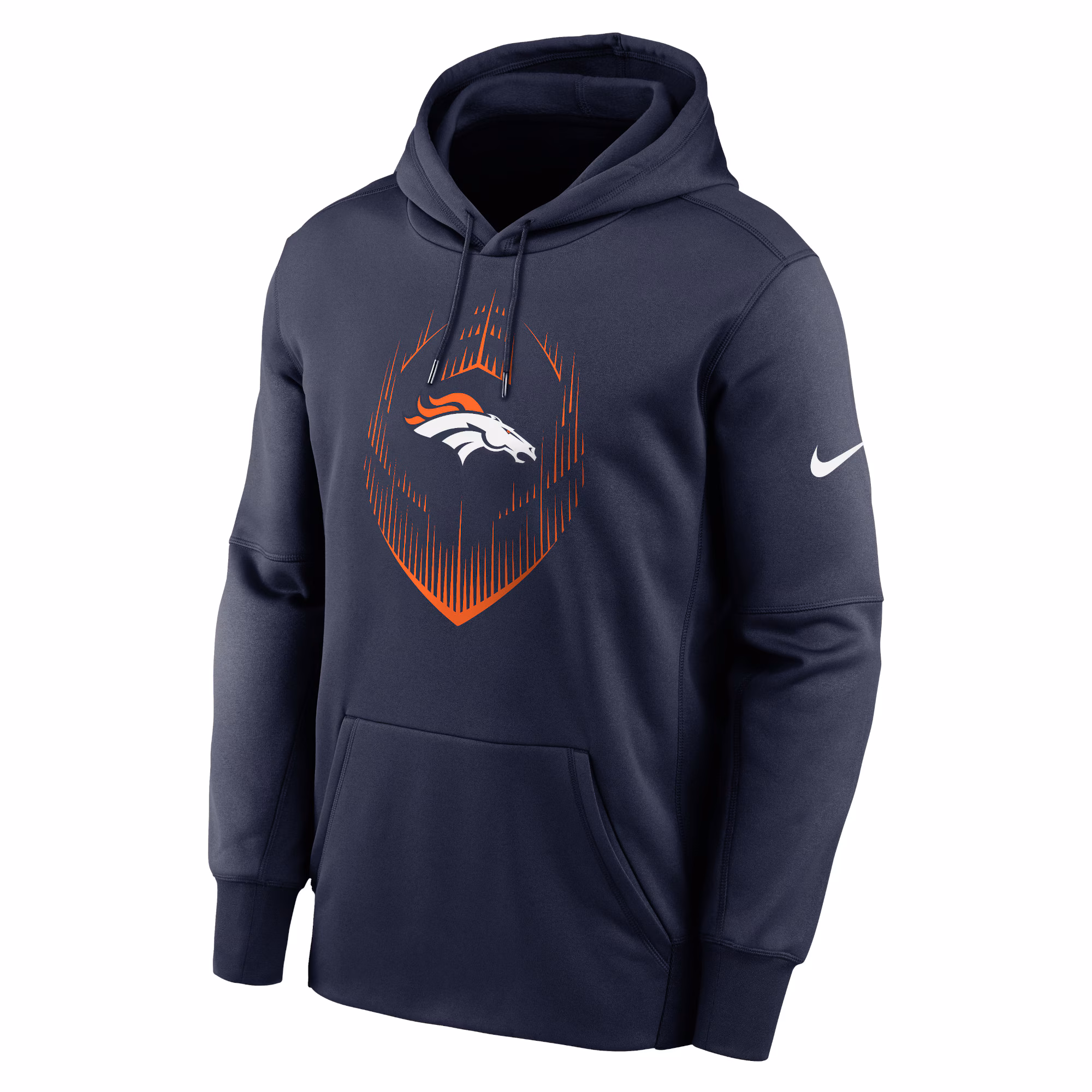 Denver Broncos Icon Performance Pullover Hoodie - Navy