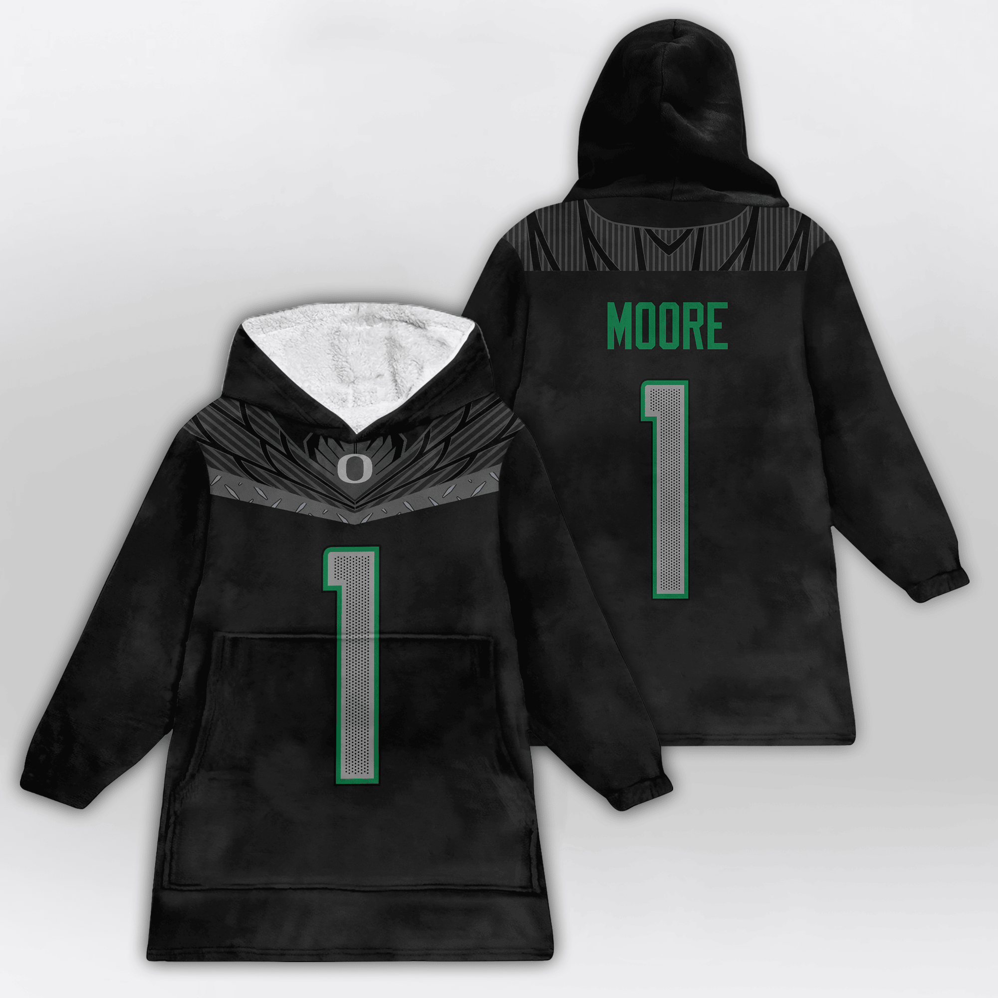Adult D.M 1 Oregon Football Unisex Blanket Hoodie
