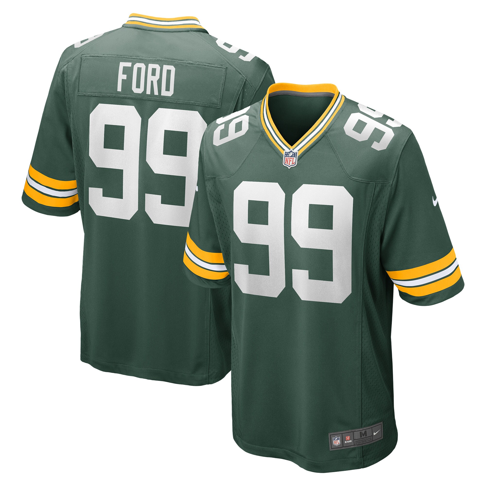 Jonathan Ford Green Bay Packers  Game Player Jersey - Green