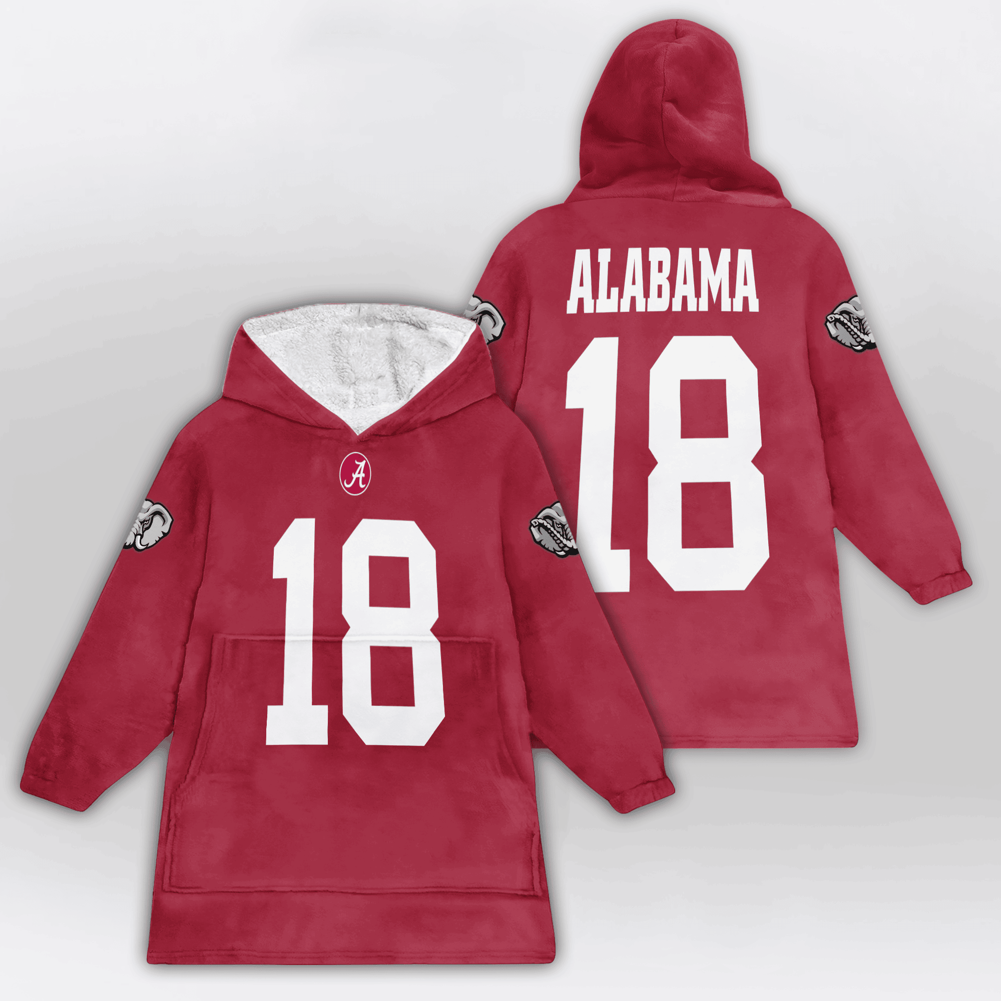 Adult 18 Alabama Football Unisex Blanket Hoodie