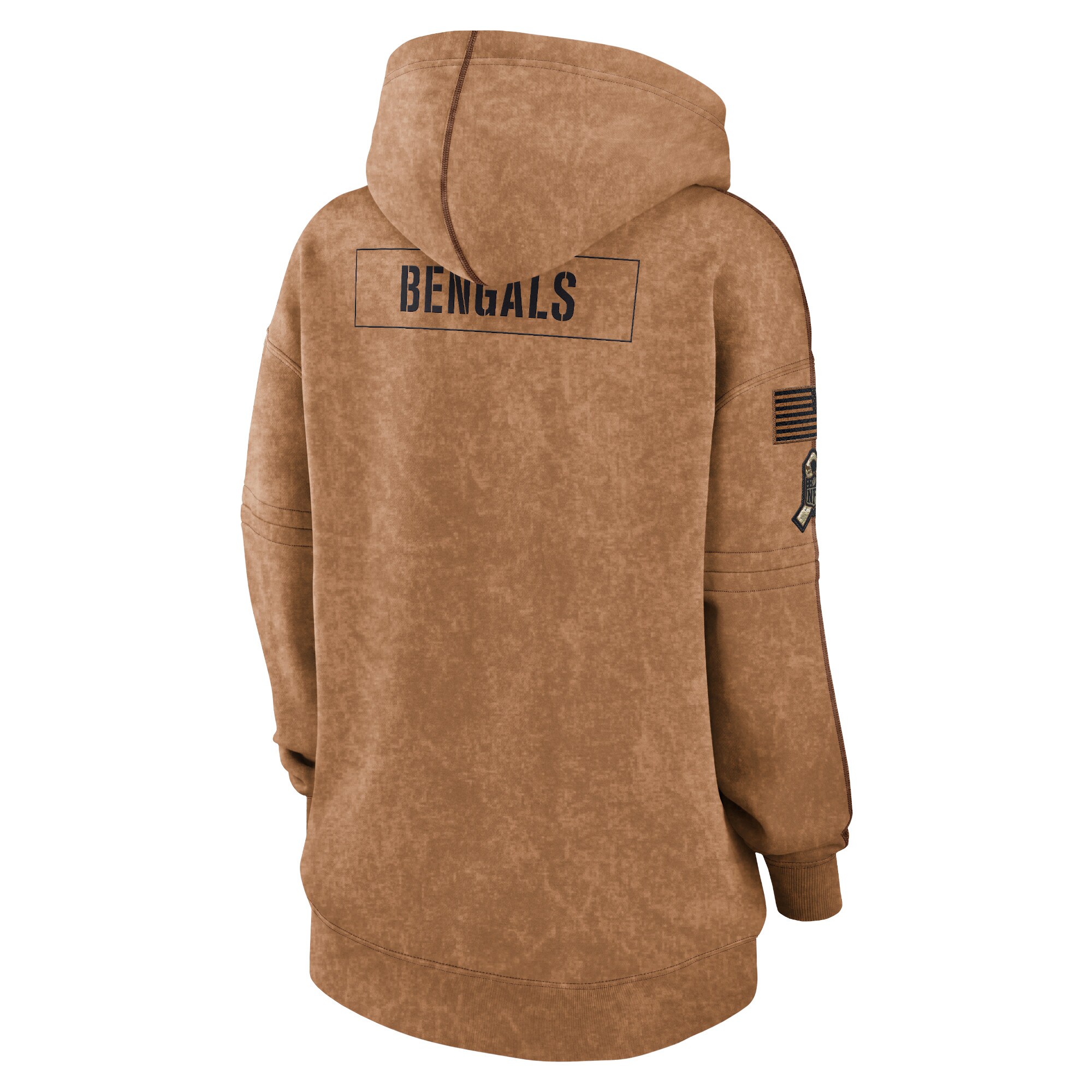 Cincinnati Bengals  Women's 2023 Salute to Service Pullover Hoodie - Brown
