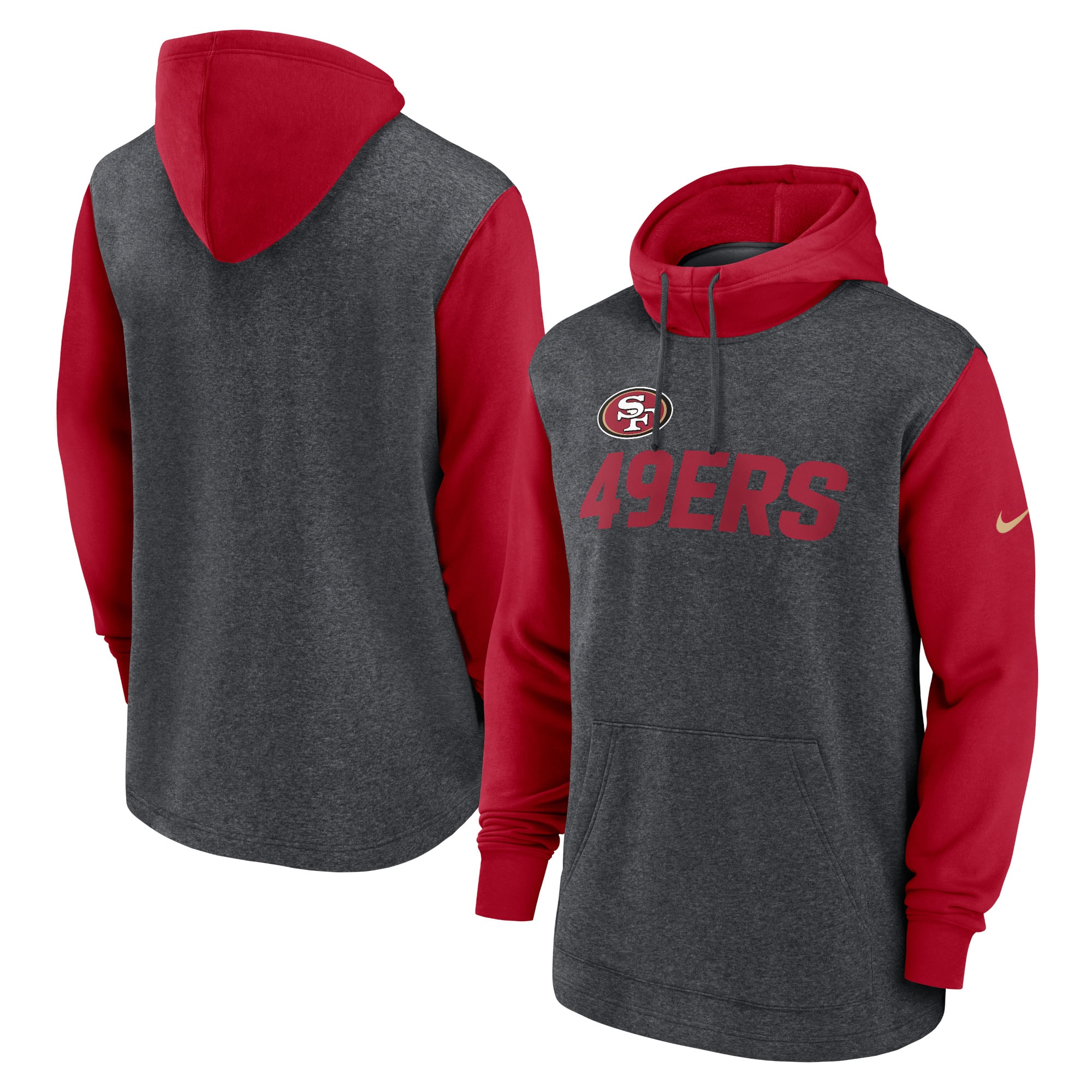 San Francisco 49ers 49ers Surrey Legacy Pullover Hoodie - Heathered Charcoal/Scarlet