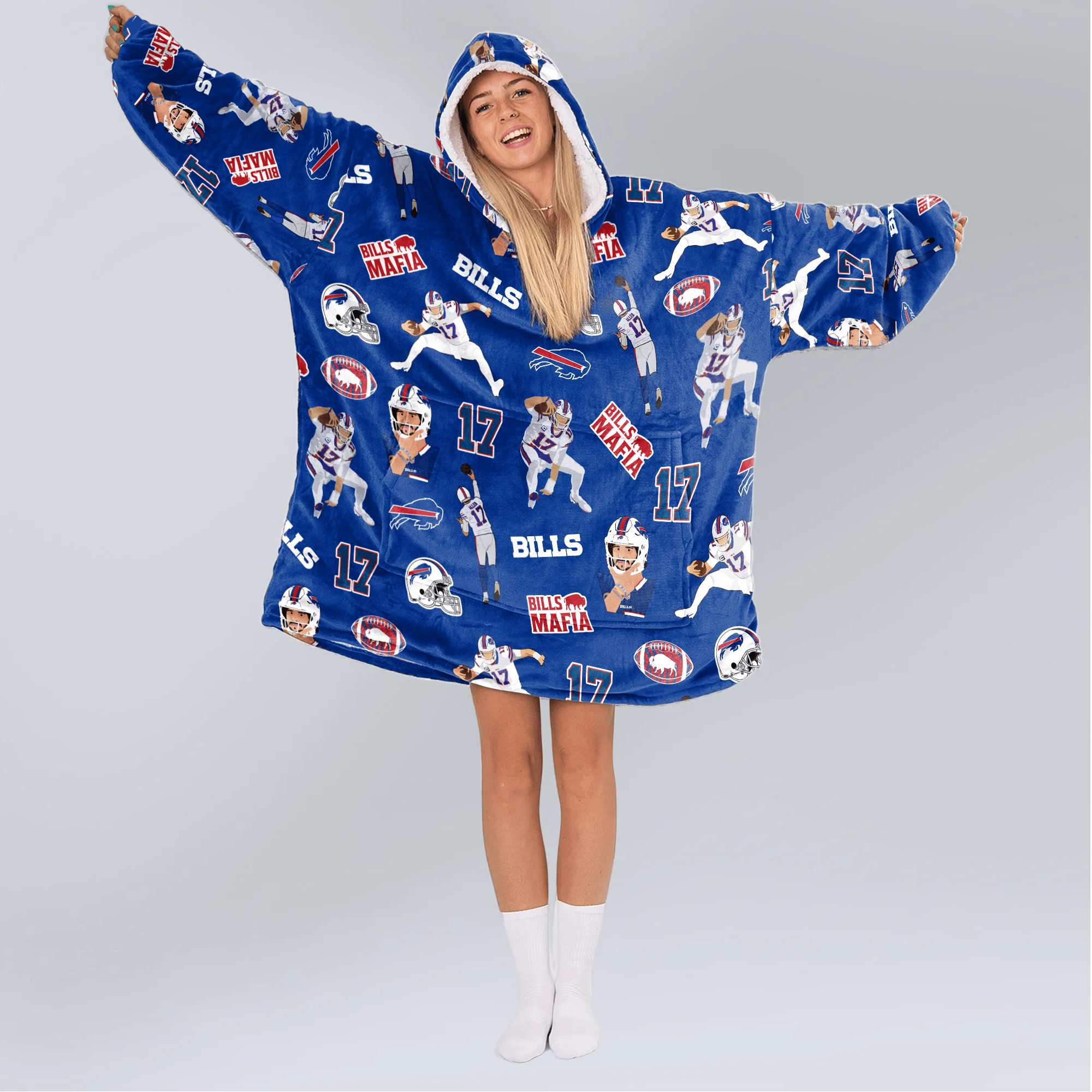 J.A 17 Buffalo Football Unisex Blanket Hoodie