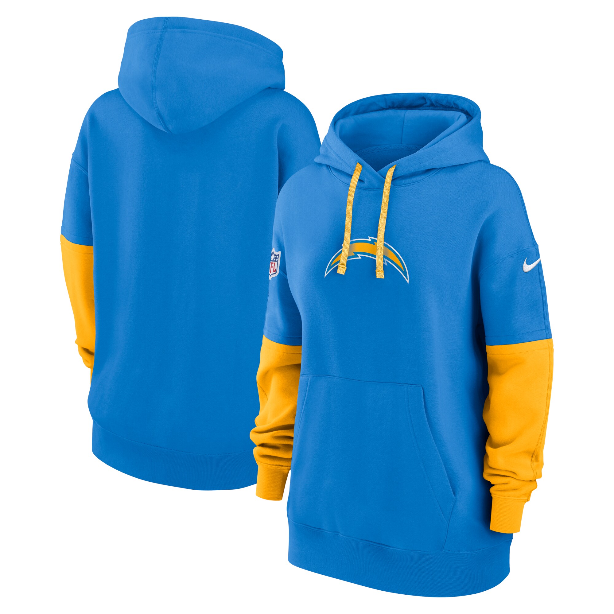 Los Angeles Chargers Women's 2024 Sideline Essential Fleece Pullover Hoodie - Powder Blue