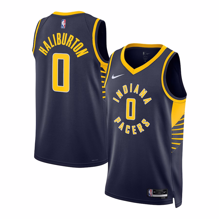 Unisex Indiana Pacers Tyrese Haliburton  Navy Swingman Jersey - Icon Edition