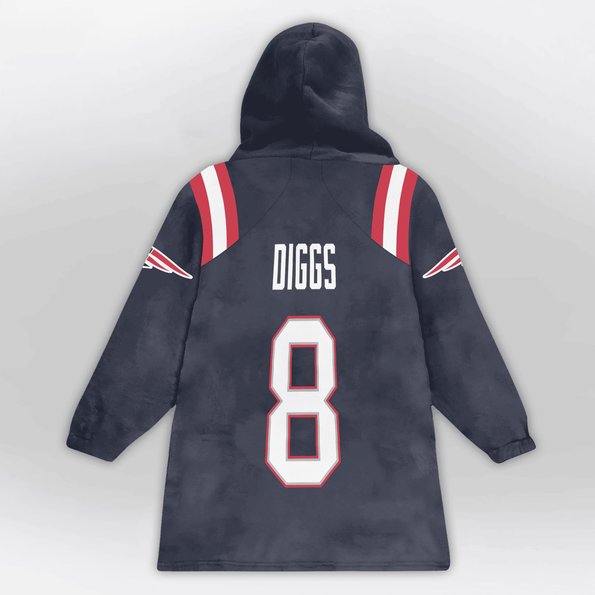 Kid 8 New England Football Unisex Blanket Hoodie