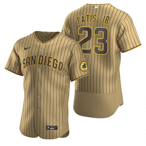 Men's  San Diego Padres #23 Fernando Tatis Jr. Tan Brown Alternate MLB Jersey