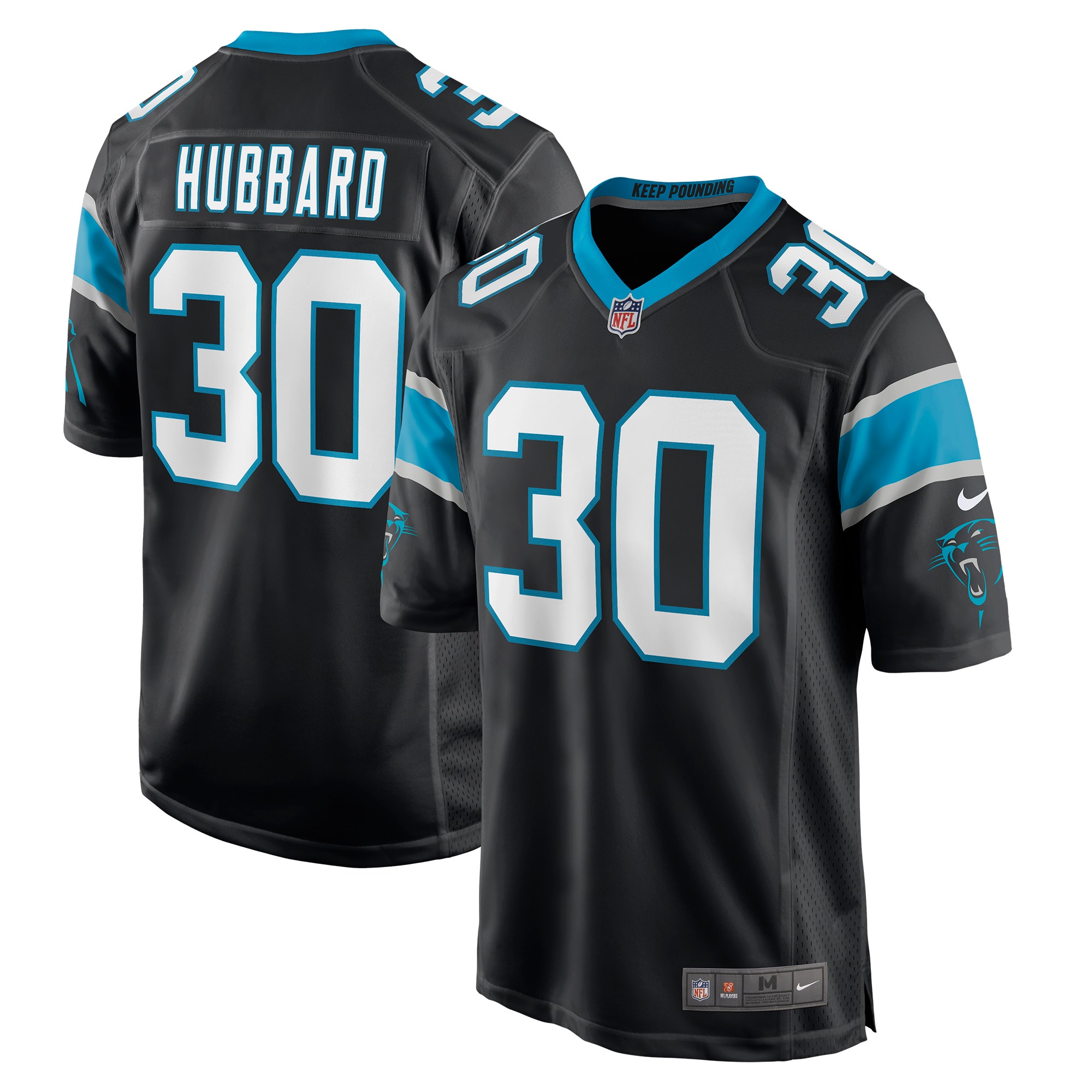 Chuba Hubbard Carolina Panthers  Game Jersey - Black