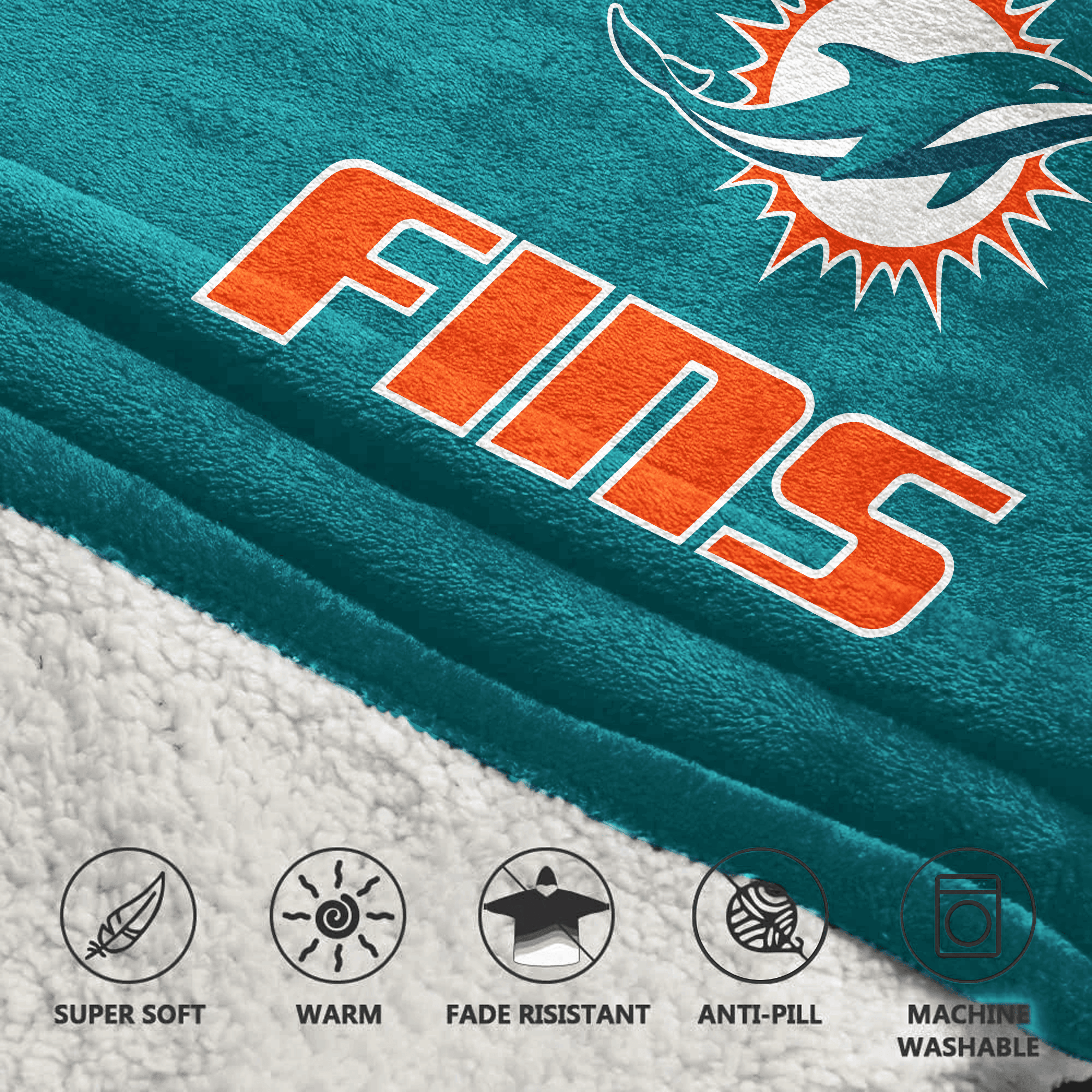 Go Fins T.H 10 Miami Football Unisex Blanket Hoodie