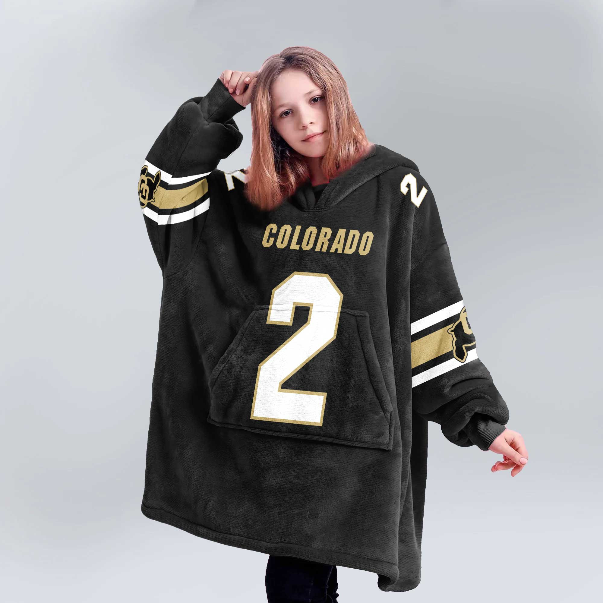 Adult 2 Colorado Football Unisex Blanket Hoodie