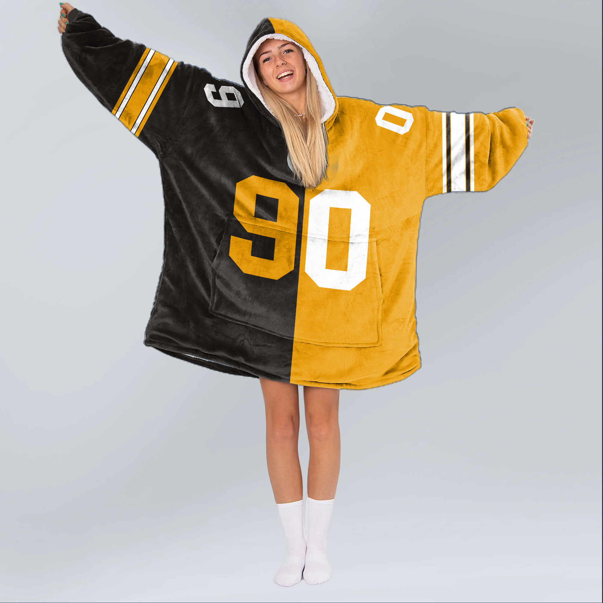 Adult T.J.W 90 Pittsburgh Football Unisex Blanket Hoodie