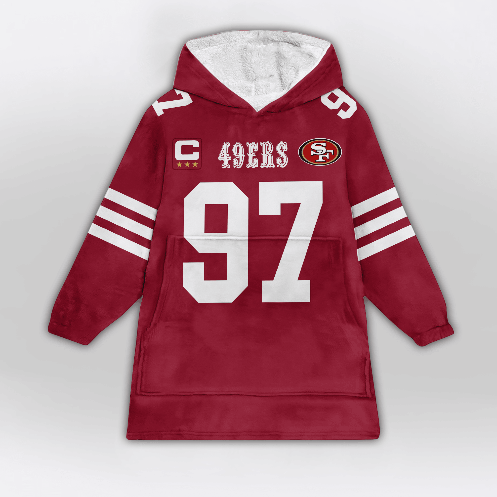 Adult N.B 97 Captain San Francisco 49ers Football Unisex Blanket Hoodie