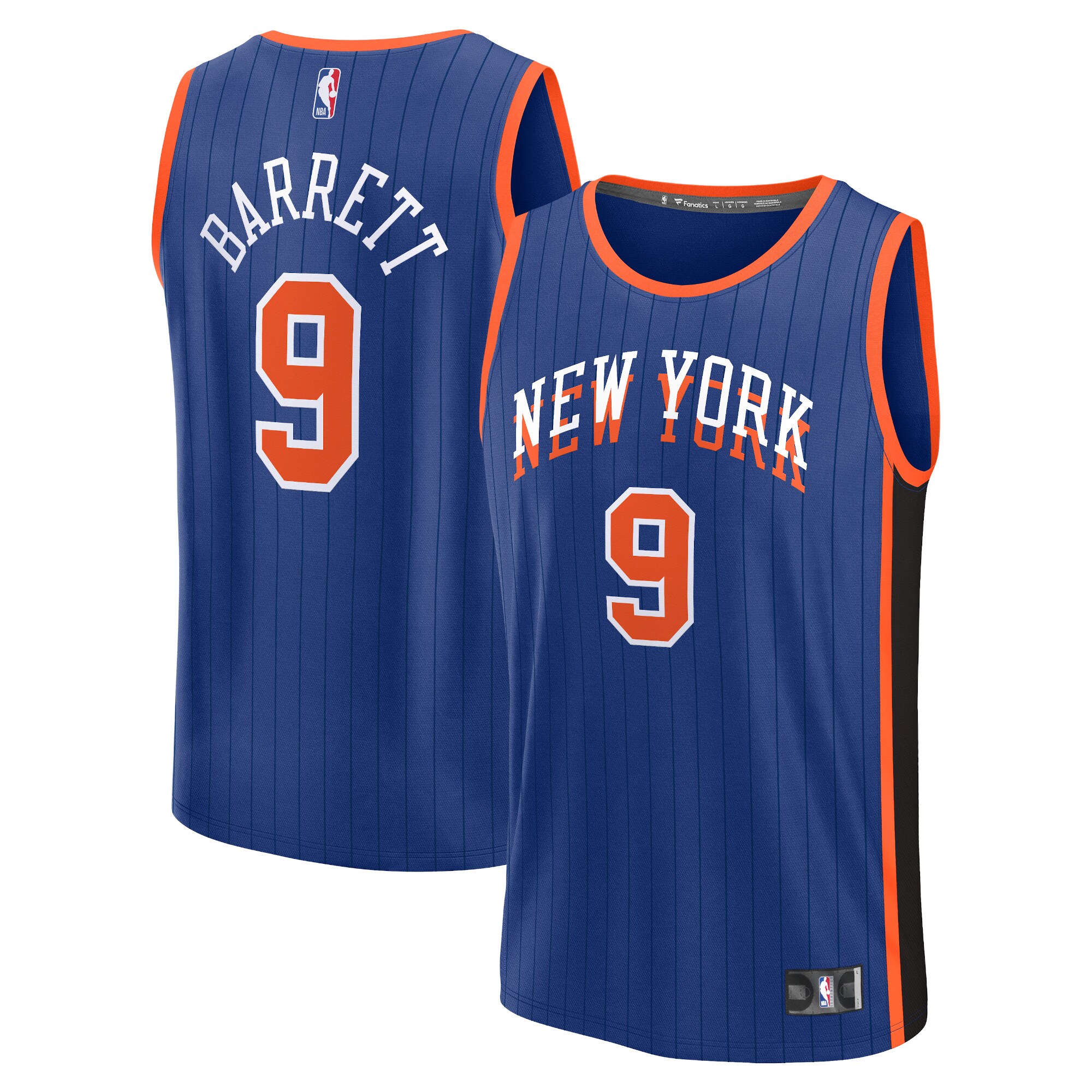 Youth New York Knicks RJ Barrett  Blue 2023/24 Fast Break Jersey - City Edition