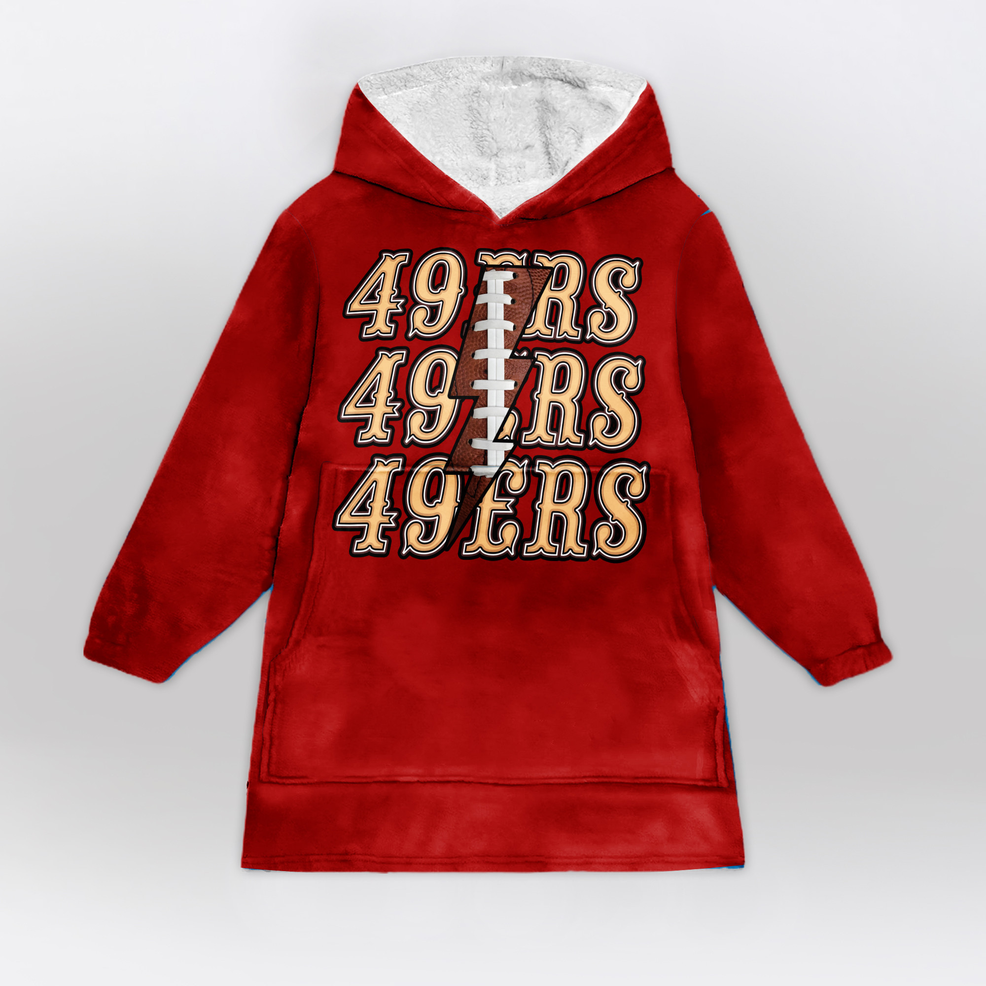Adult San Francisco 49ers Football Unisex Blanket Hoodie