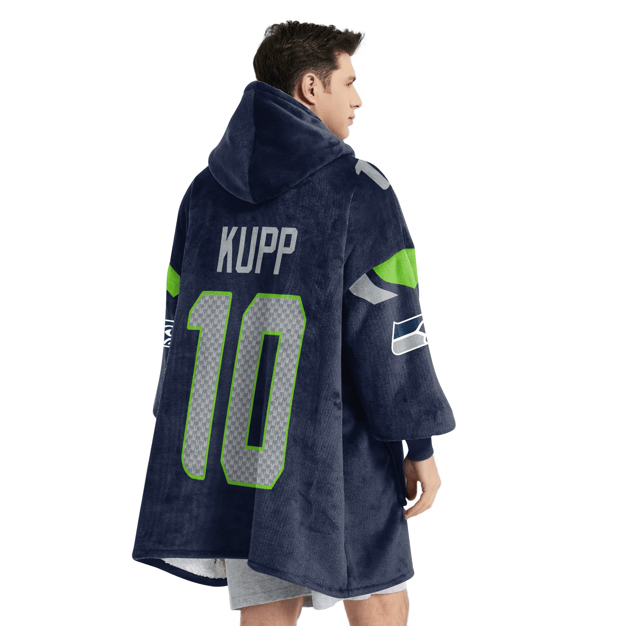 Adult 10 Seattle Football Unisex Blanket Hoodie