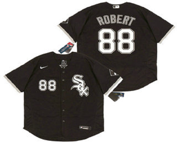Men's Chicago White Sox #88 Luis Robert Black Stitched MLB Flex Base  Jersey