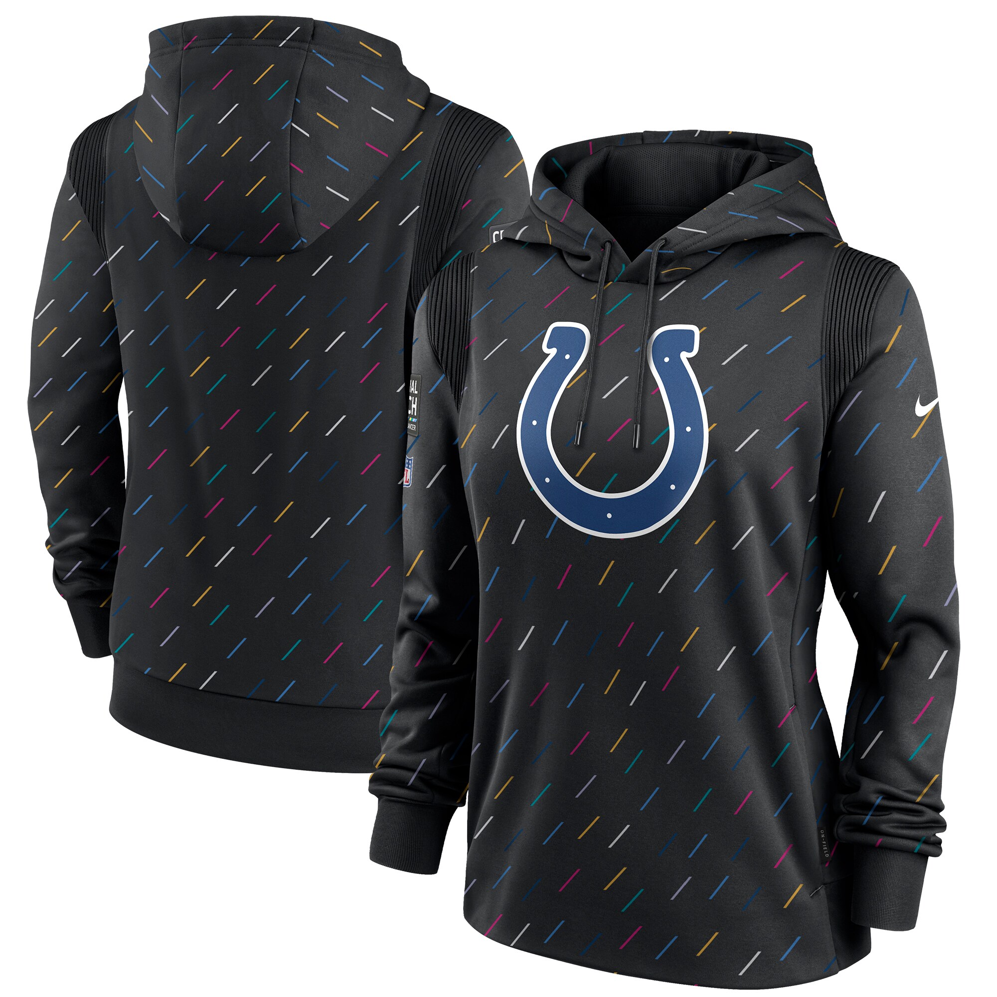 Indianapolis Colts Women's NFL Crucial Catch Therma Pullover Hoodie - Anthracite