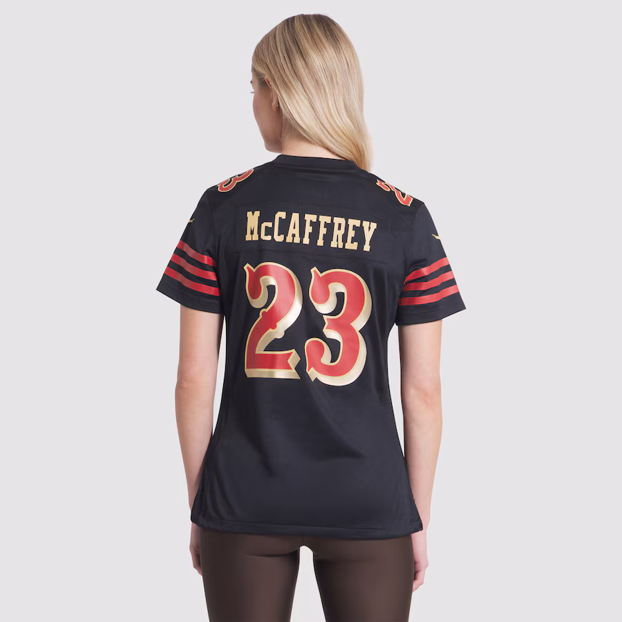 Christian McCaffrey #23 San Francisco 49ers Women's 2025 Rivalries Collection Game Jersey - Black
