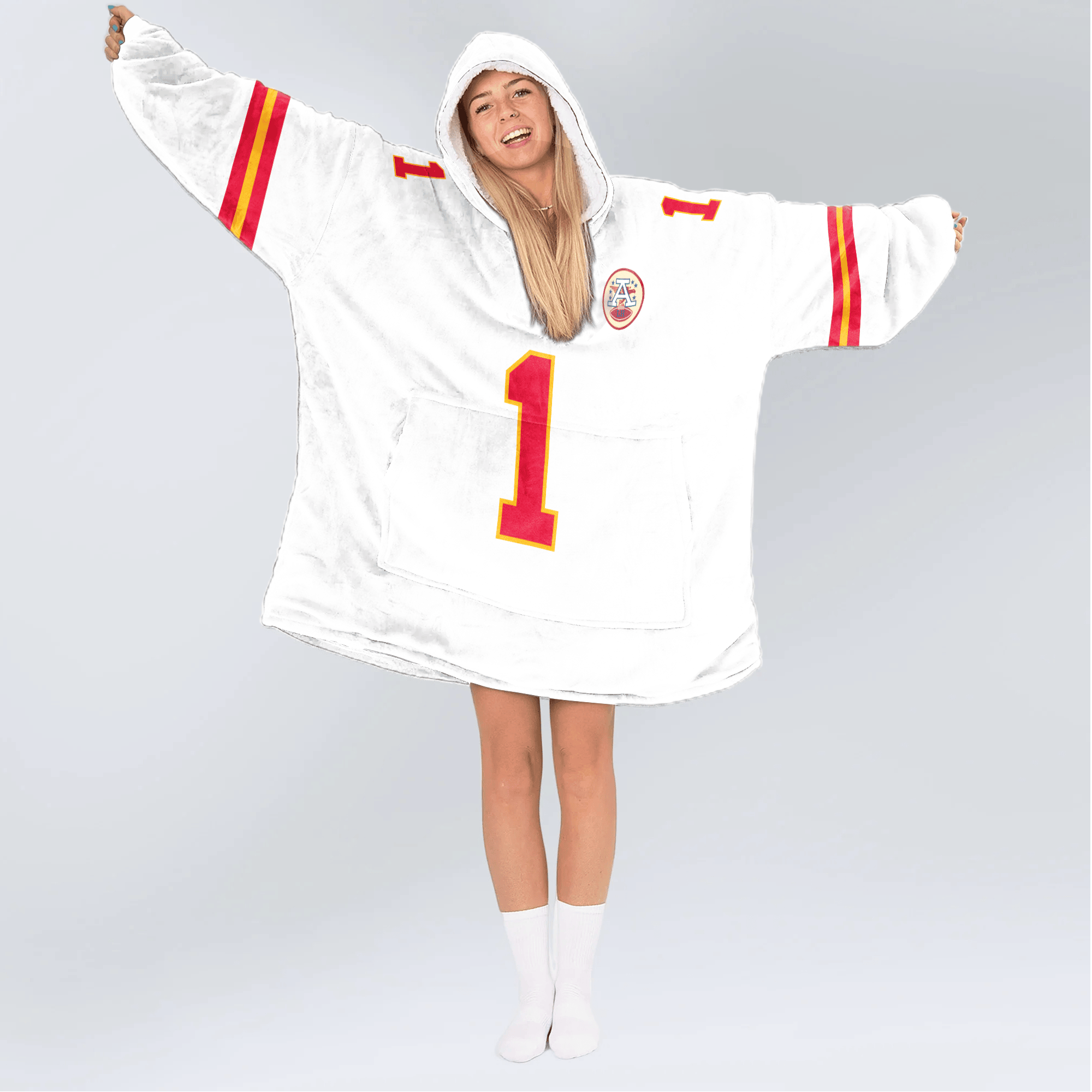 X.W 1 Kansas City Football Unisex Blanket Hoodie