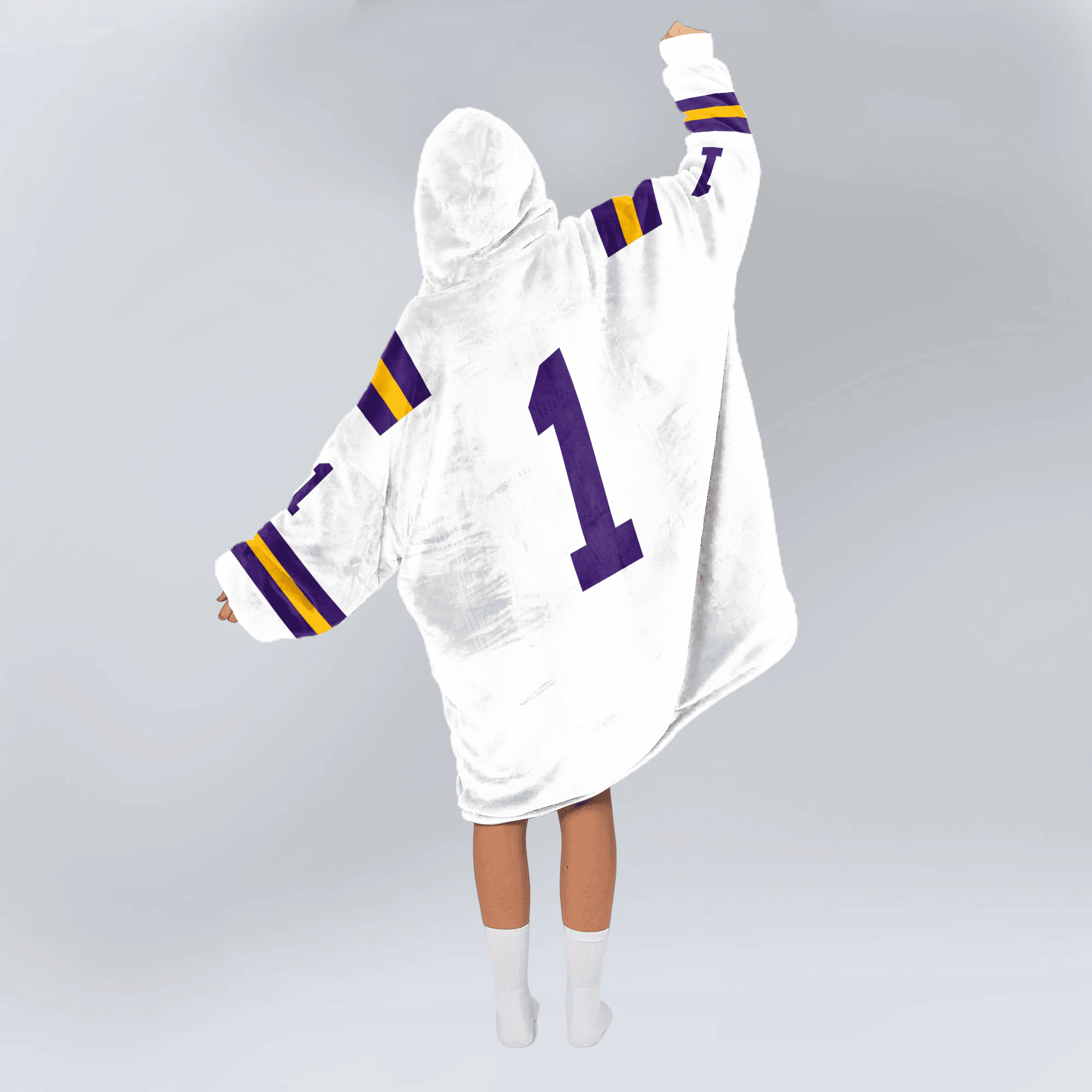 Adult #1 LSU Football Unisex Blanket Hoodie