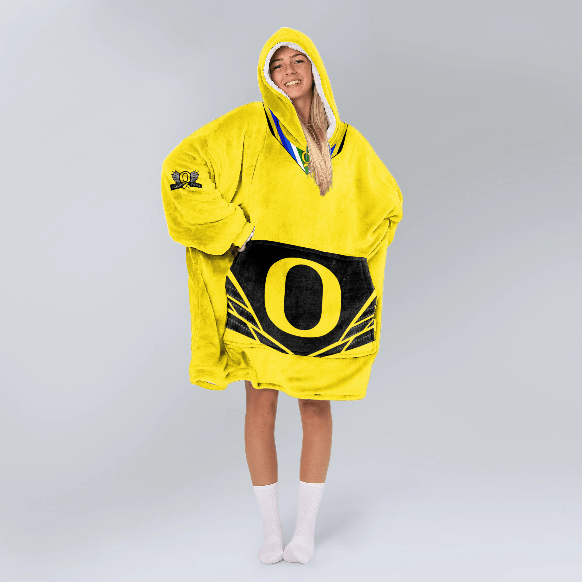 Adult Oregon Football Unisex Blanket Hoodie