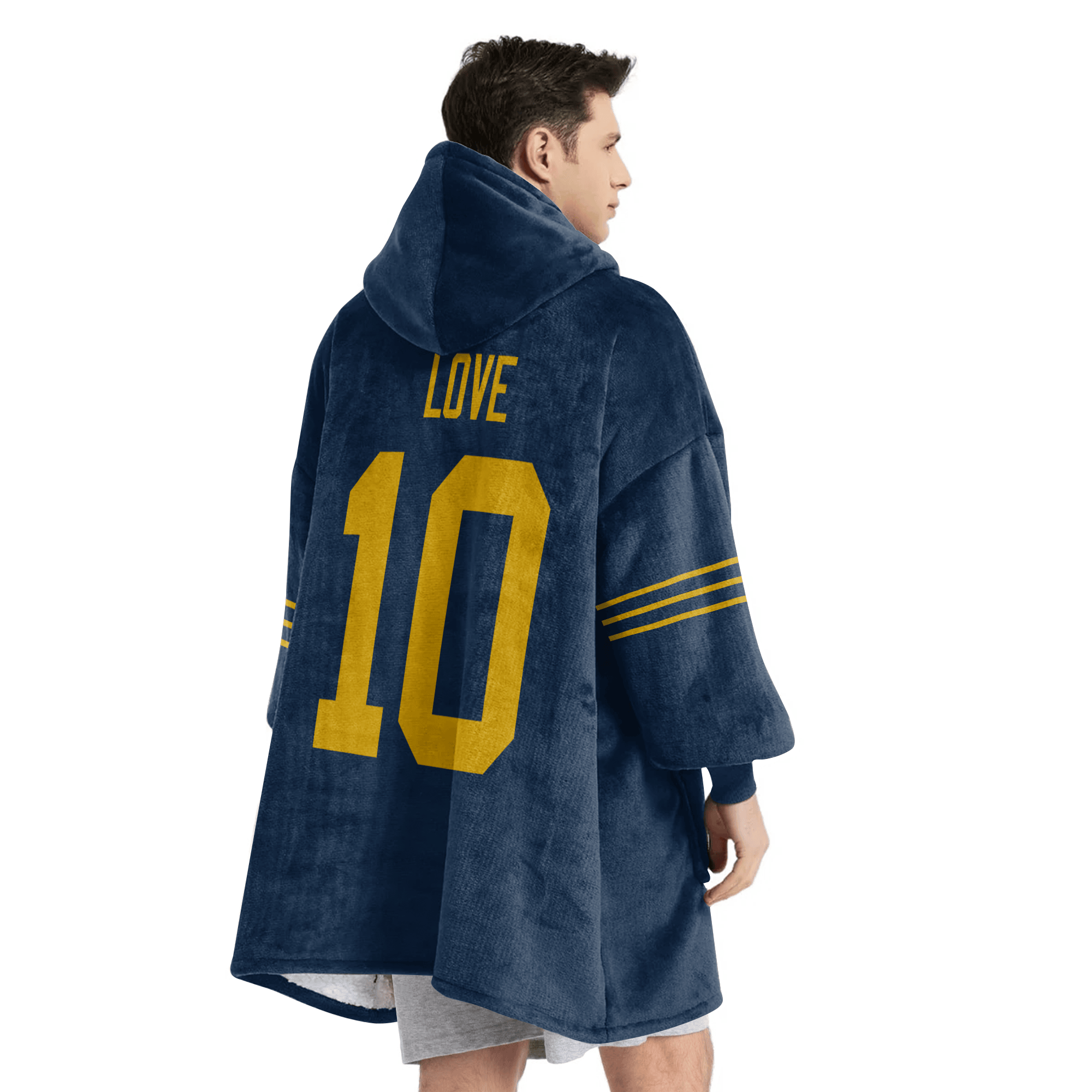 Adult J.L 10 Green Bay Football Unisex Blanket Hoodie