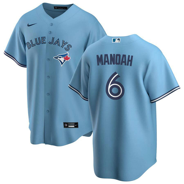 Men's Toronto Blue Jays #6 Alek Manoah  Alternate Powder Blue MLB Jersey