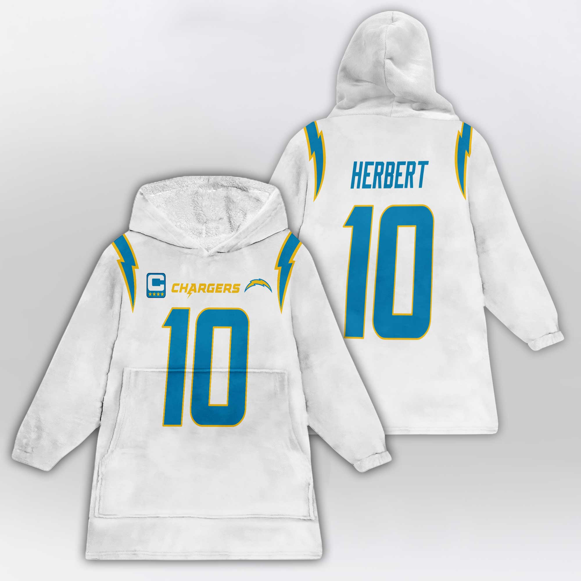 Adult Captain 10 Los Angeles Football Unisex Blanket Hoodie