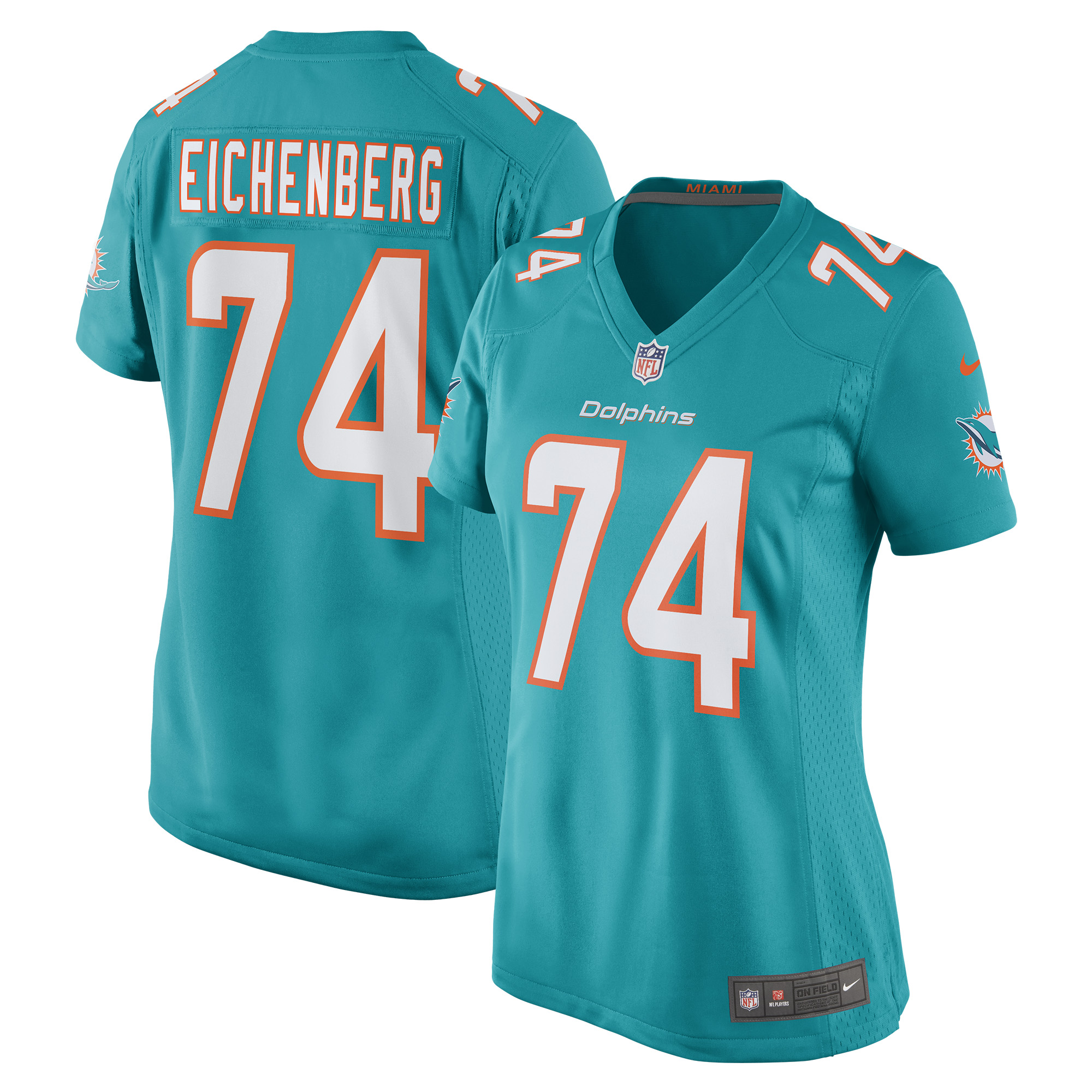 Liam Eichenberg Miami Dolphins Women's Game Jersey - Aqua