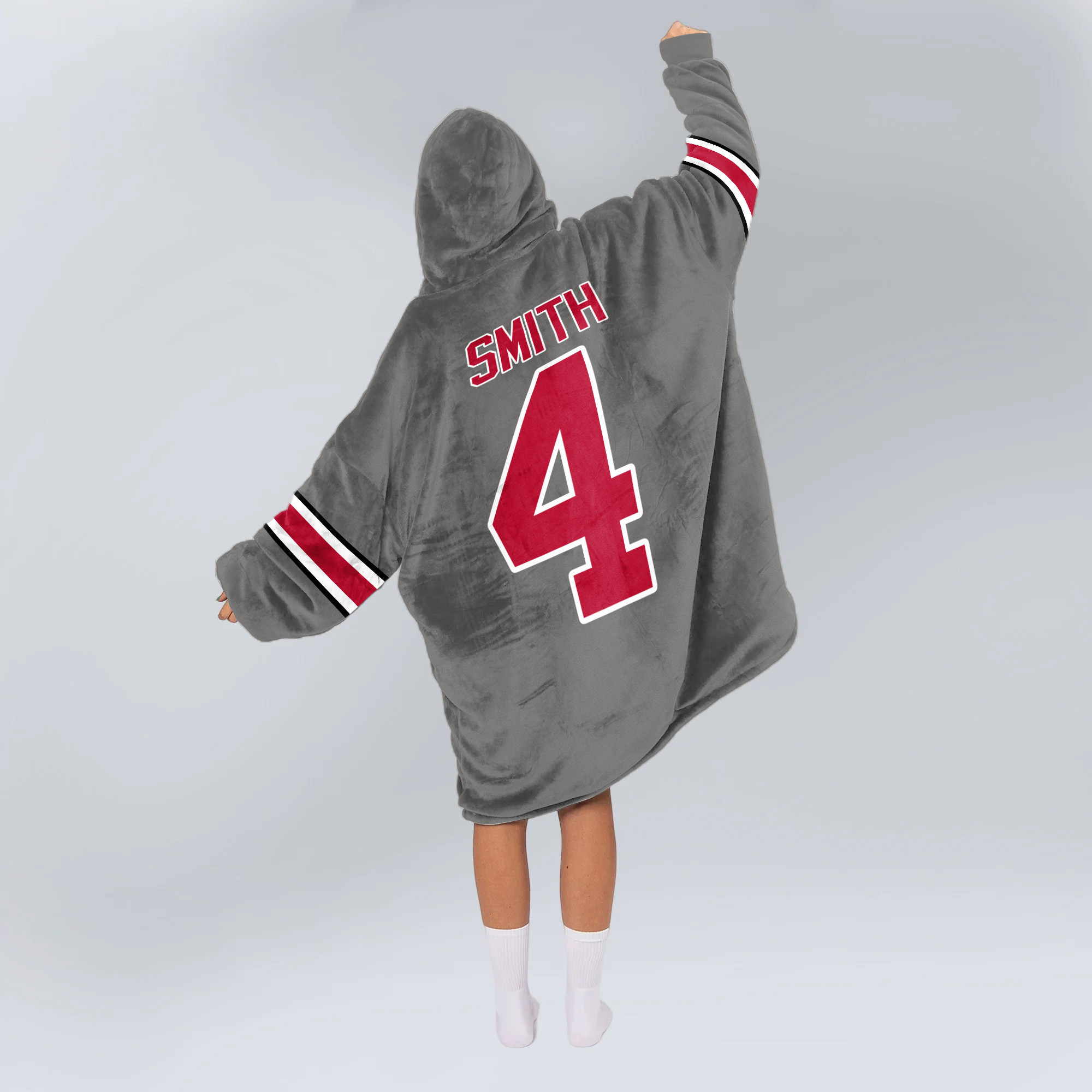 Adult 4 Ohio State Football Unisex Blanket Hoodie