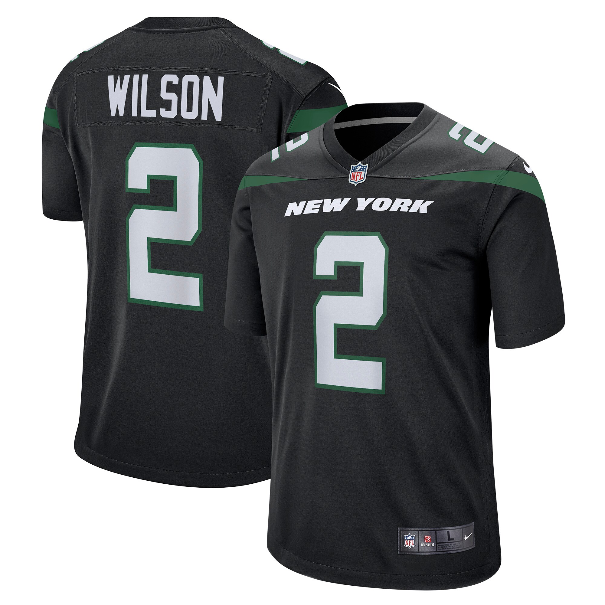 Zach Wilson  New York Jets Game Jersey - Stealth Black