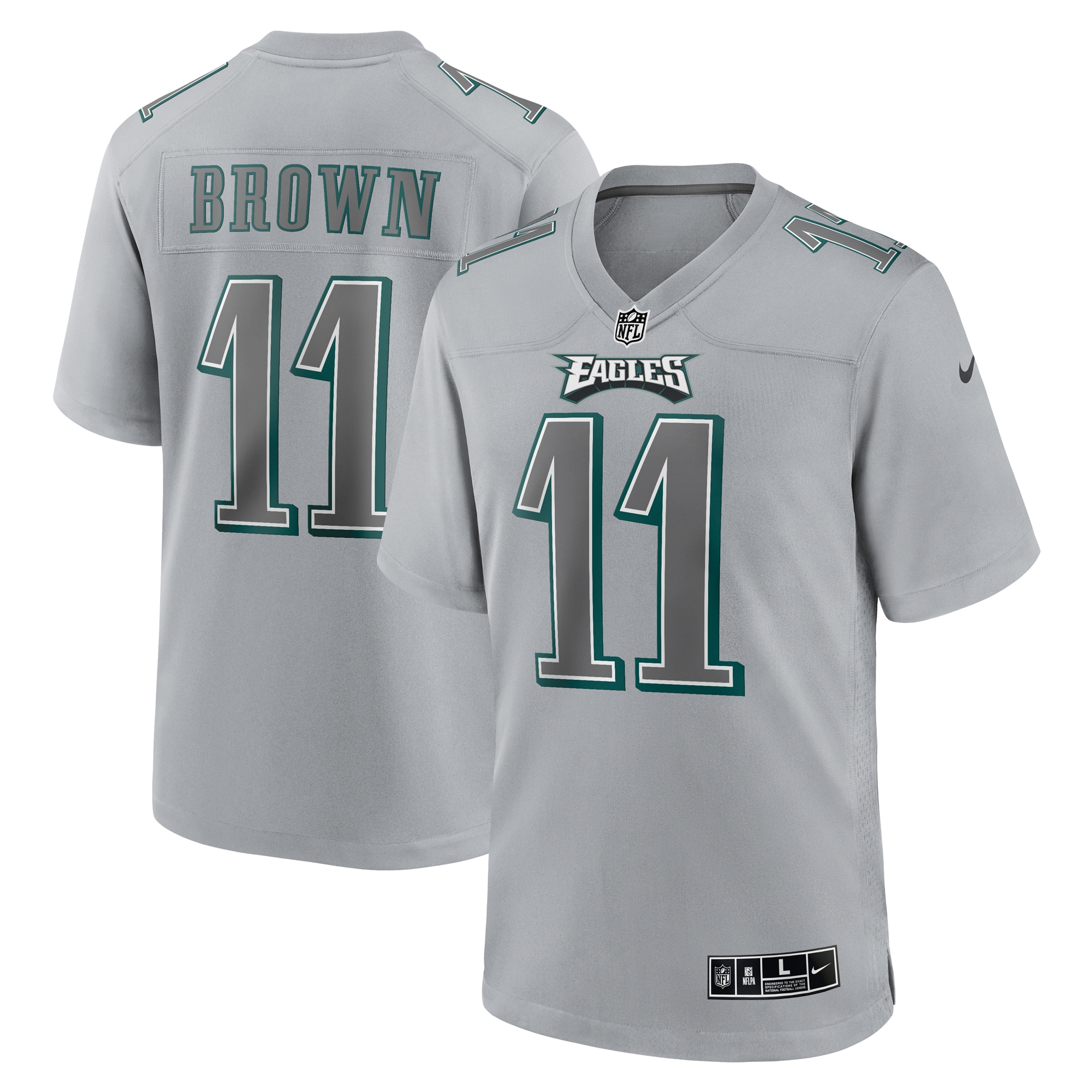 A.J. Brown Philadelphia Eagles  Atmosphere Fashion Game Jersey - Gray