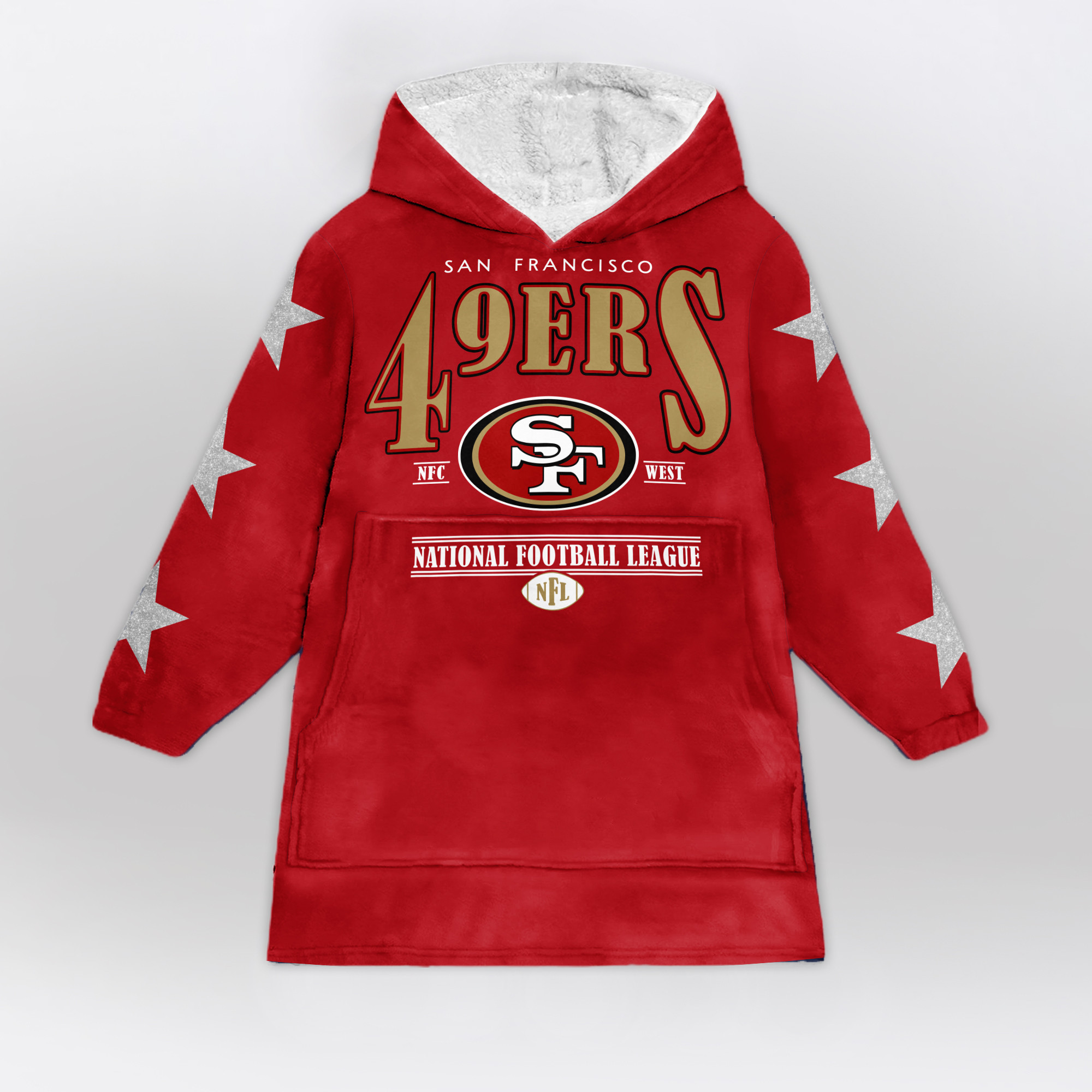 Adult San Francisco 49ers Football Unisex Blanket Hoodie