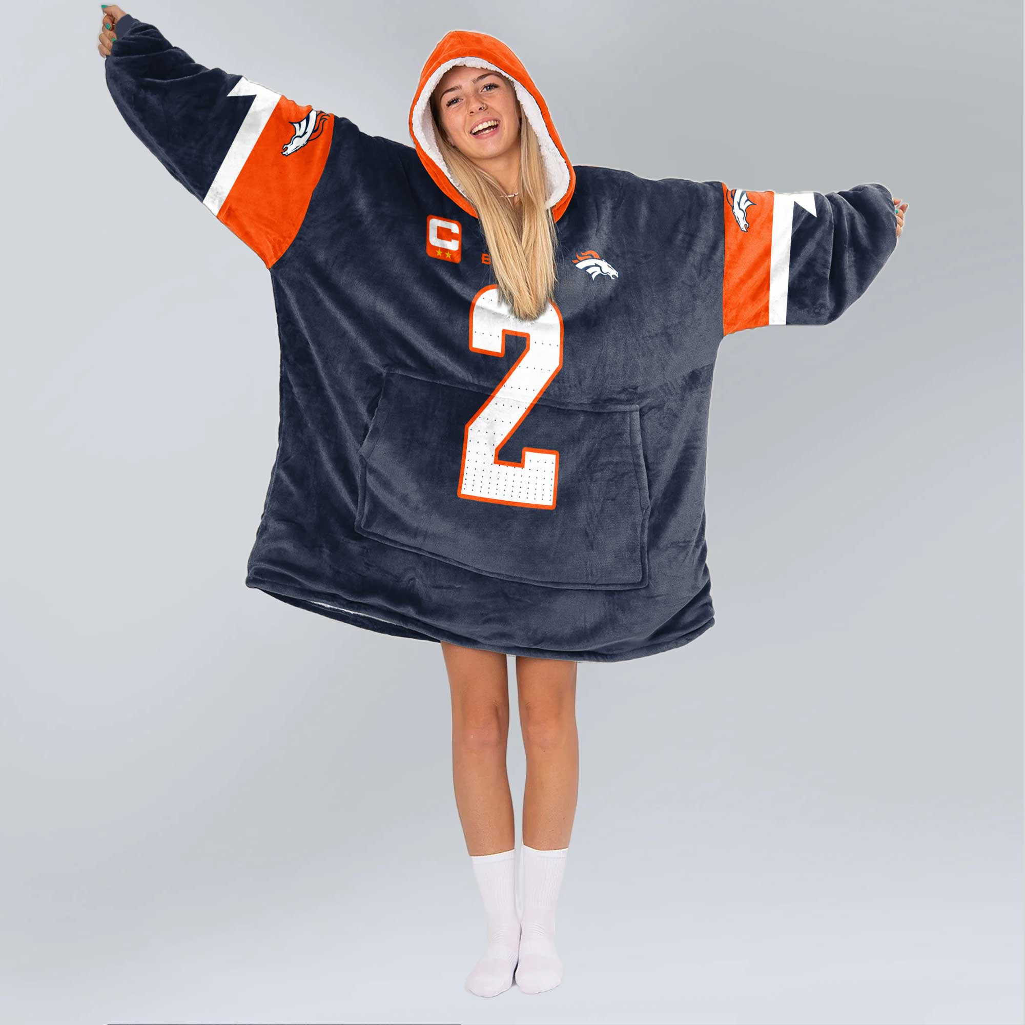 Adult P.S 2 Captain Denver Football Unisex Blanket Hoodie