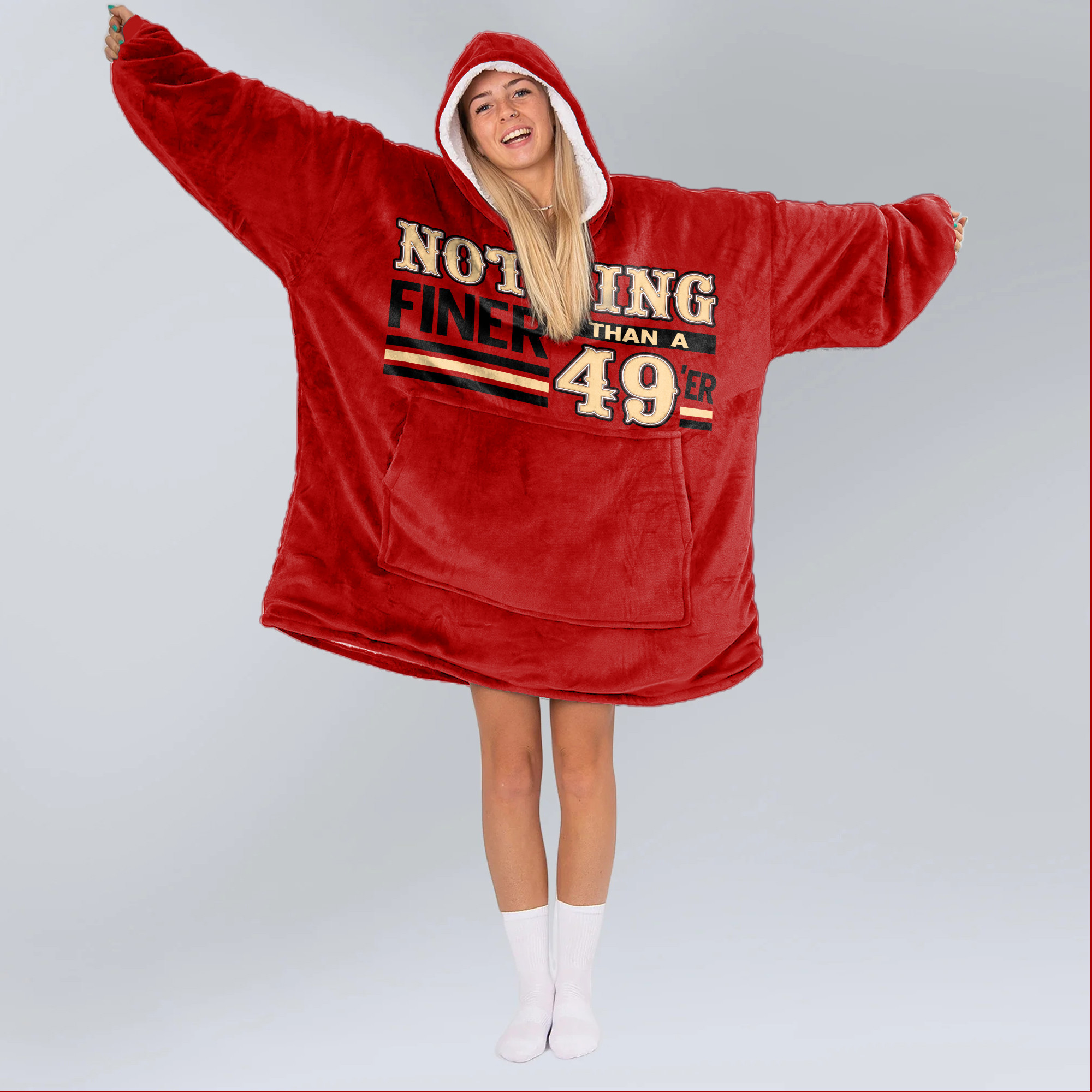 Adult San Francisco 49ers Football Unisex Blanket Hoodie