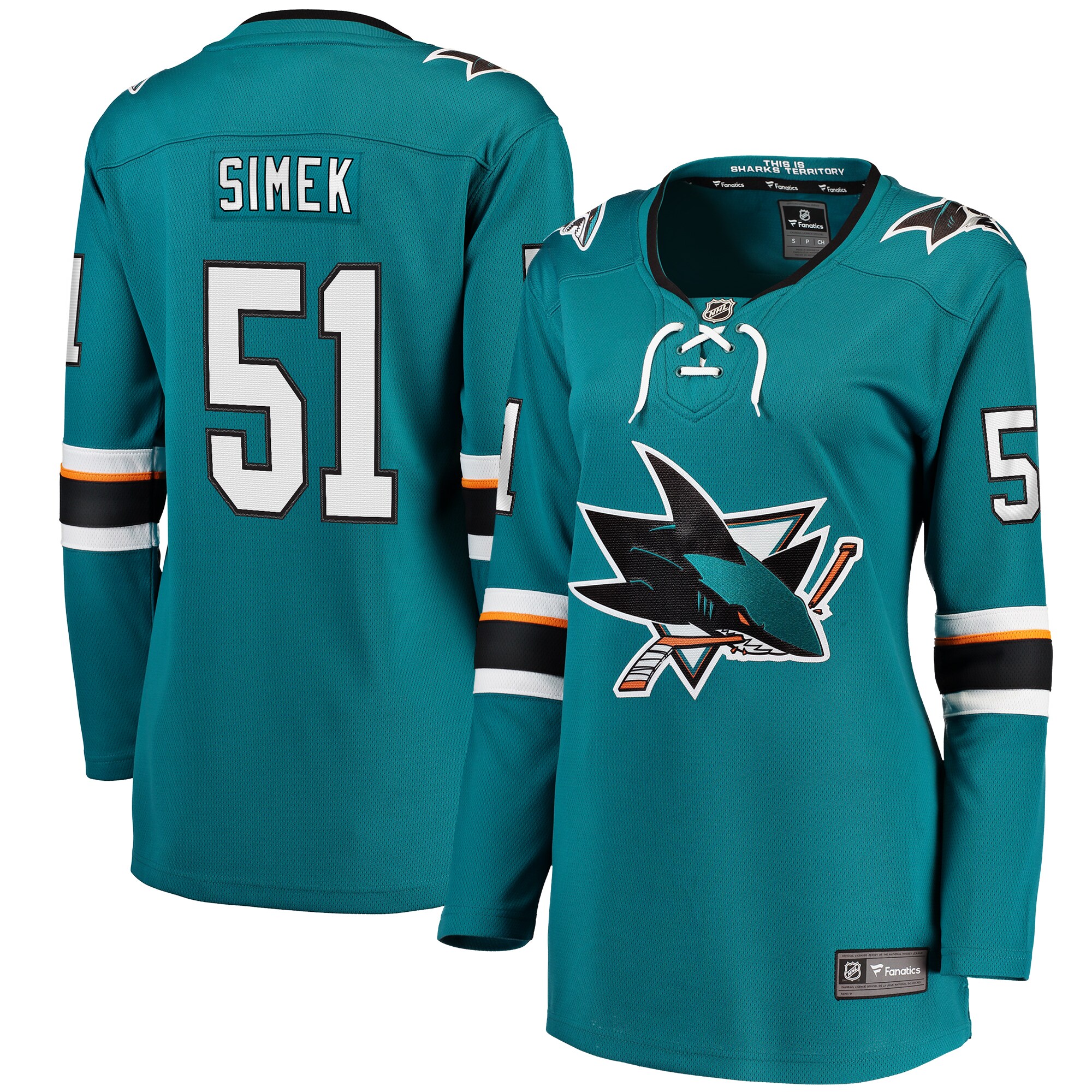 Radim Simek San Jose Sharks Women's Home Breakaway Player Jersey - Teal
