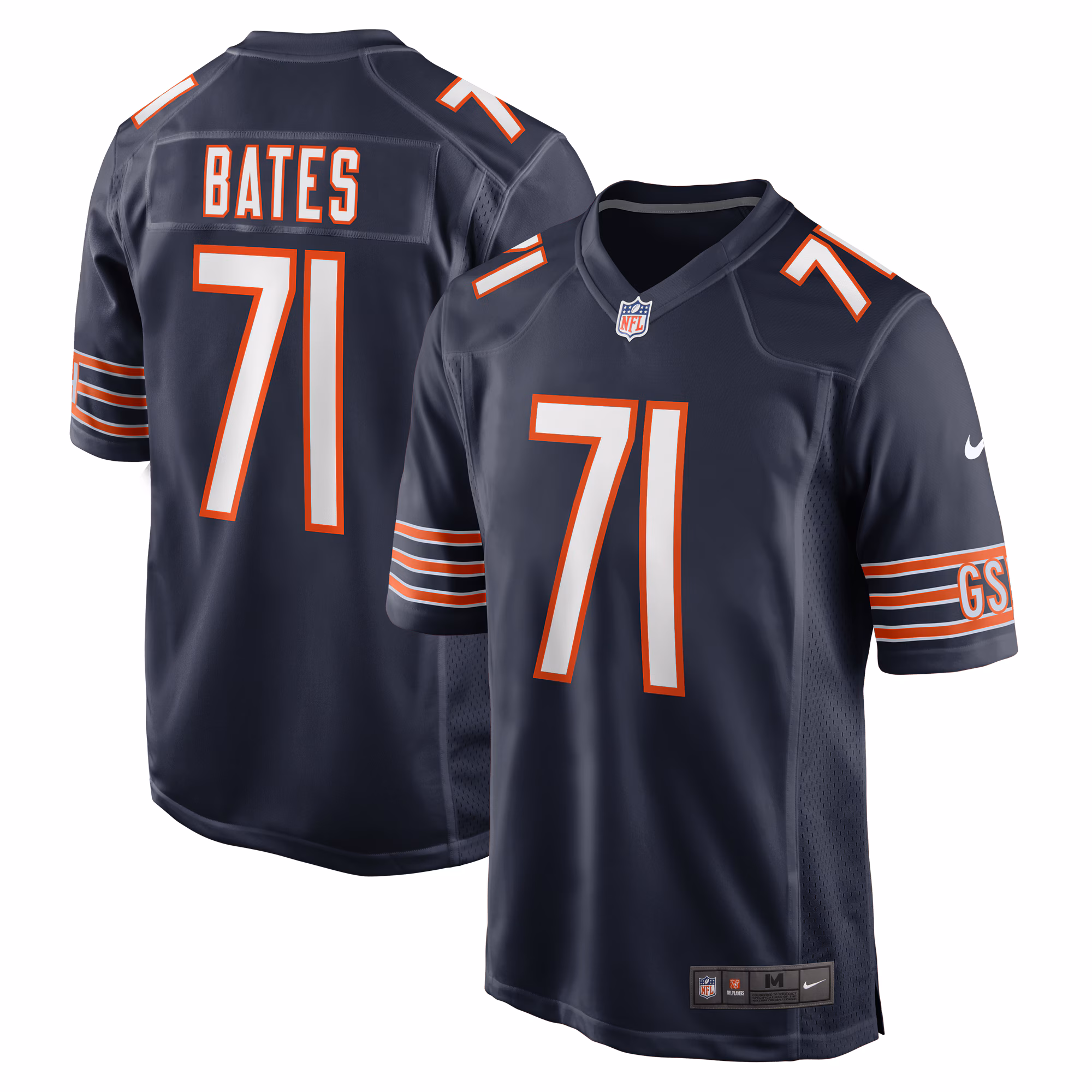 Ryan Bates Chicago Bears  Game Jersey -  Navy