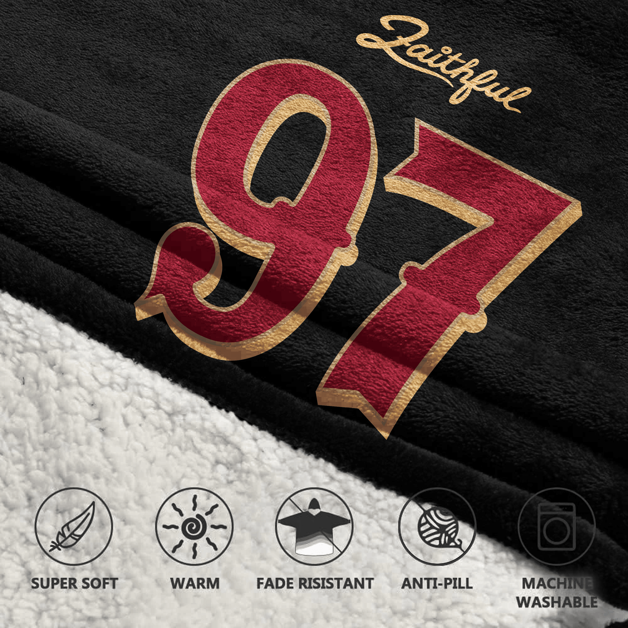 Adult N.B 97 San Francisco 49ers Football Unisex Blanket Hoodie